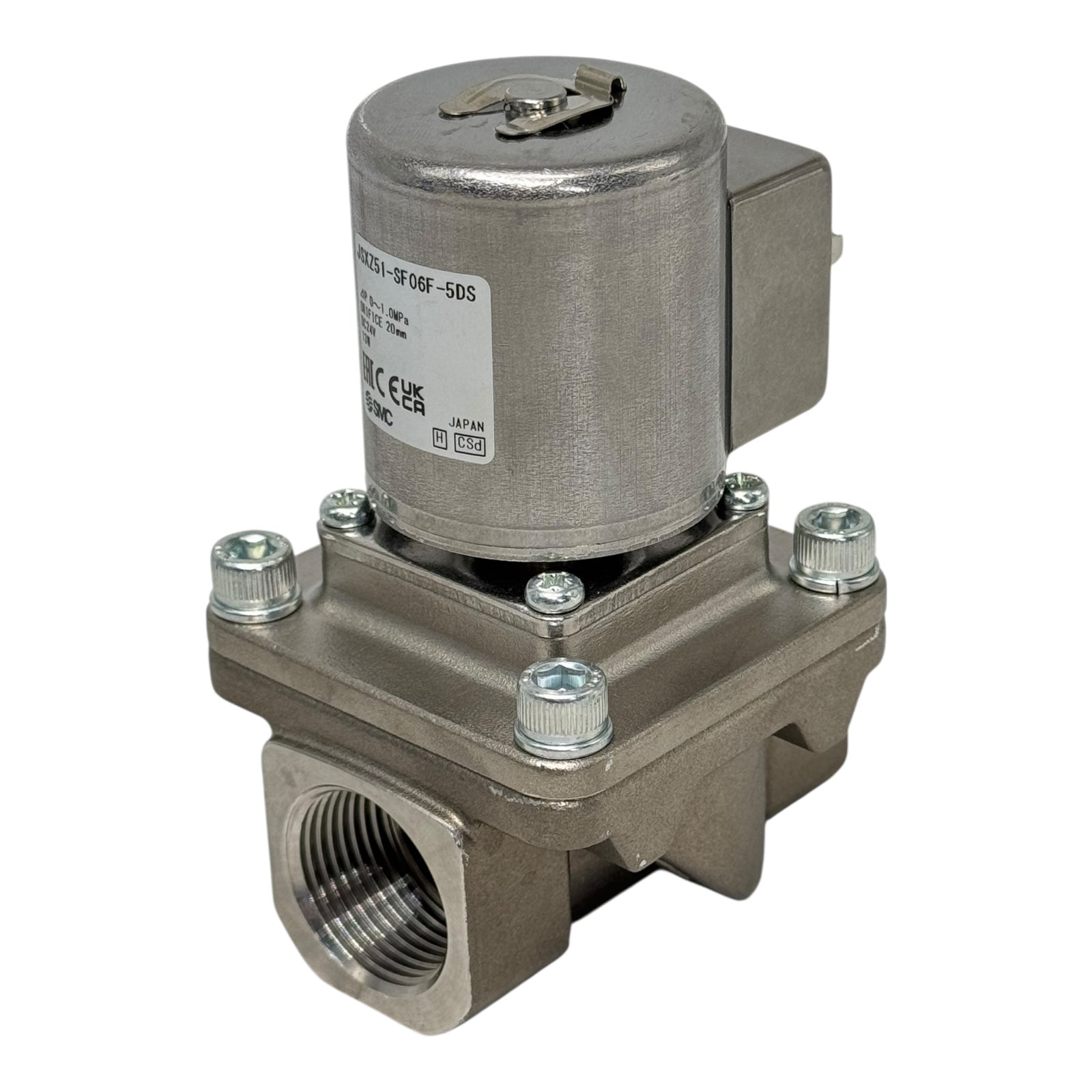 SMC JSXZ51-SF06F-5DS Magnetventil DC24V G3/4 20mm Edelstahl 1,0MPa 13W