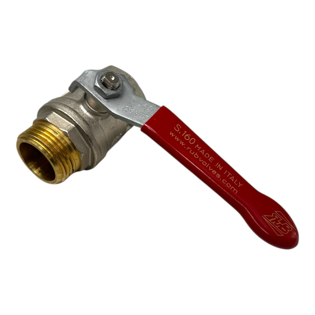 RUB Valves S.160 Kugelhahn 1” DN25 Absperrventil Messing IG/AG 450CWP PN30