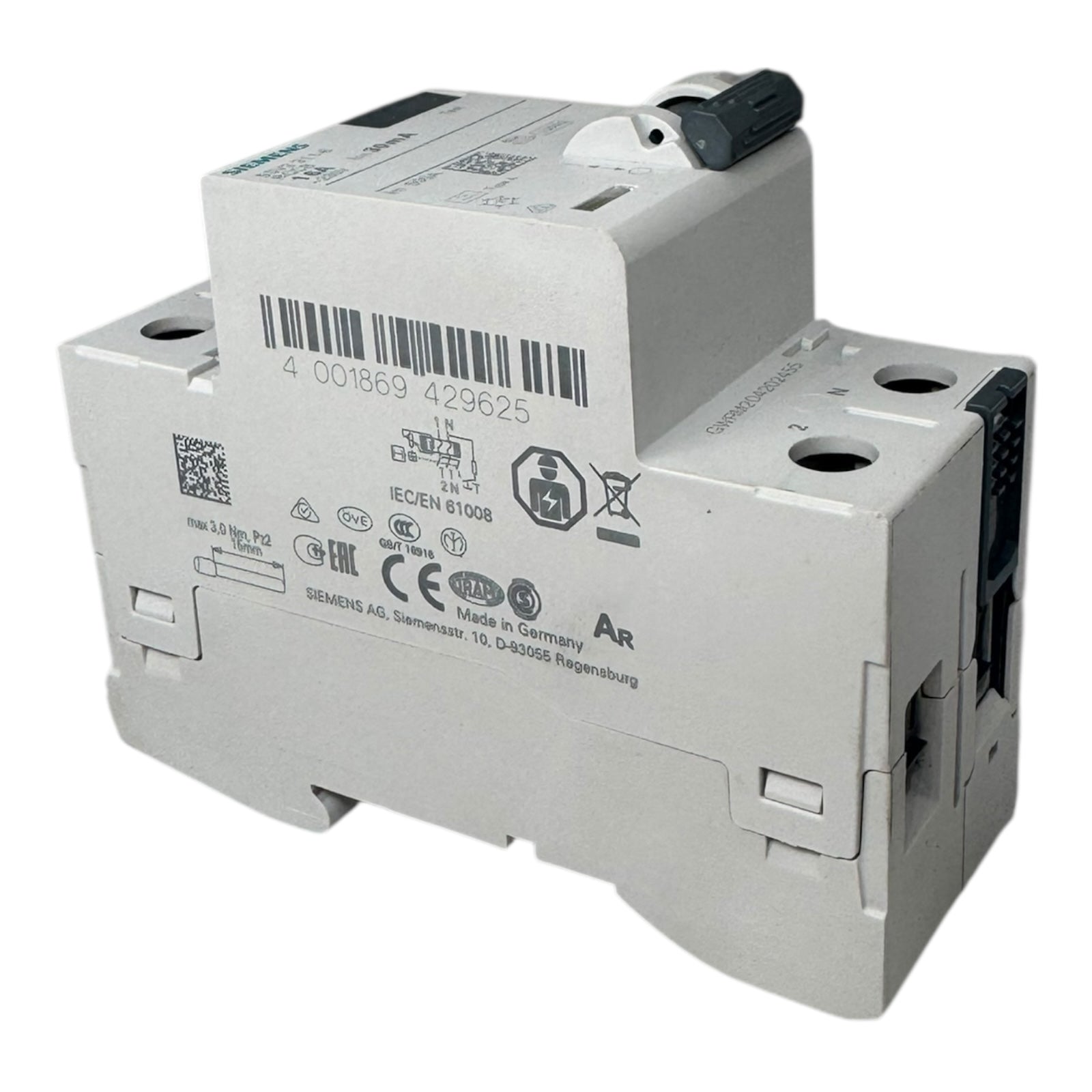 Siemens 5SV3 311-6 FI-Schutzschalter 16A 30mA 2-polig Typ A RCCB 230V