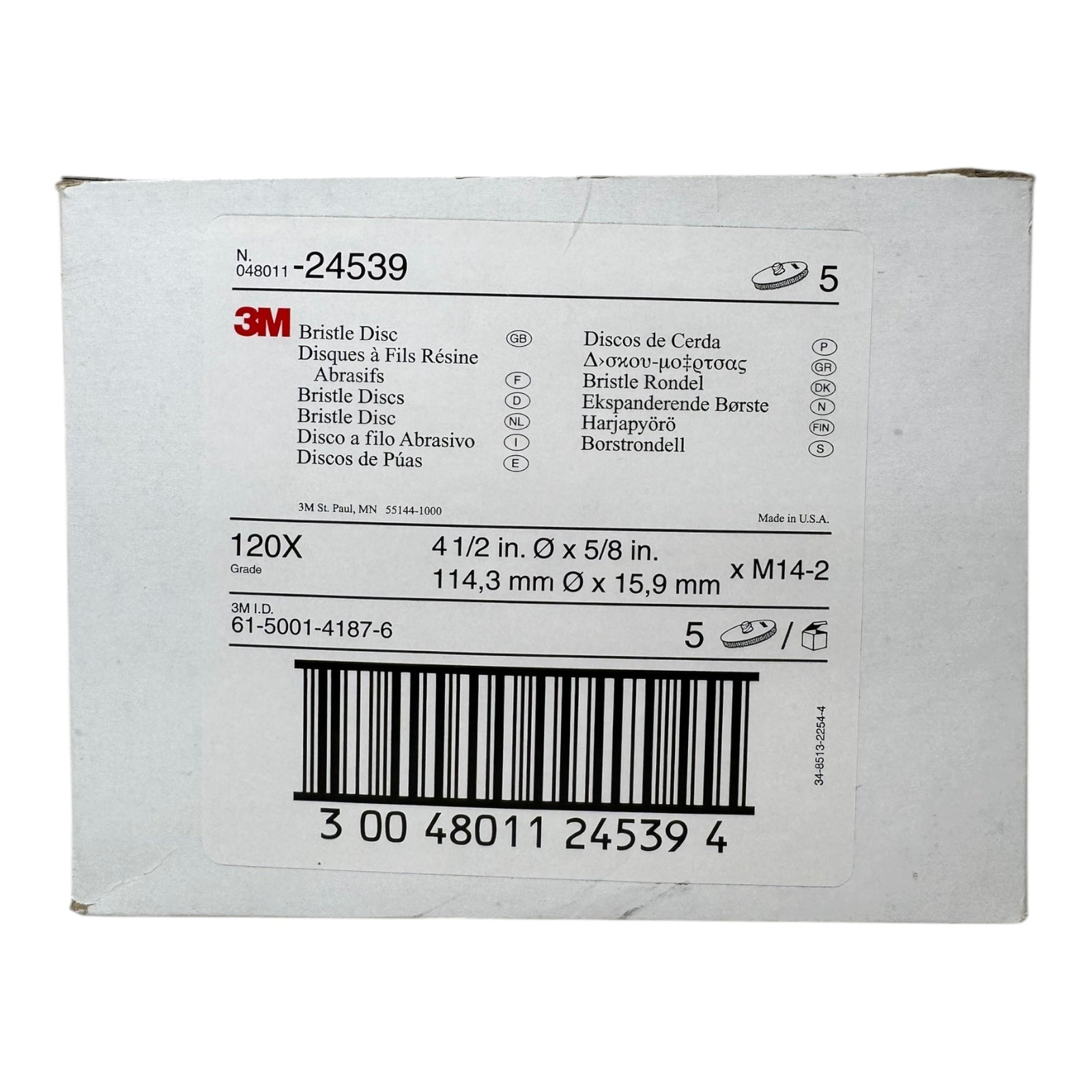 3M 24539 Bristle Disc 120X Schleifscheibe 114mm M14 Kunststoffbürste 4½ Zoll