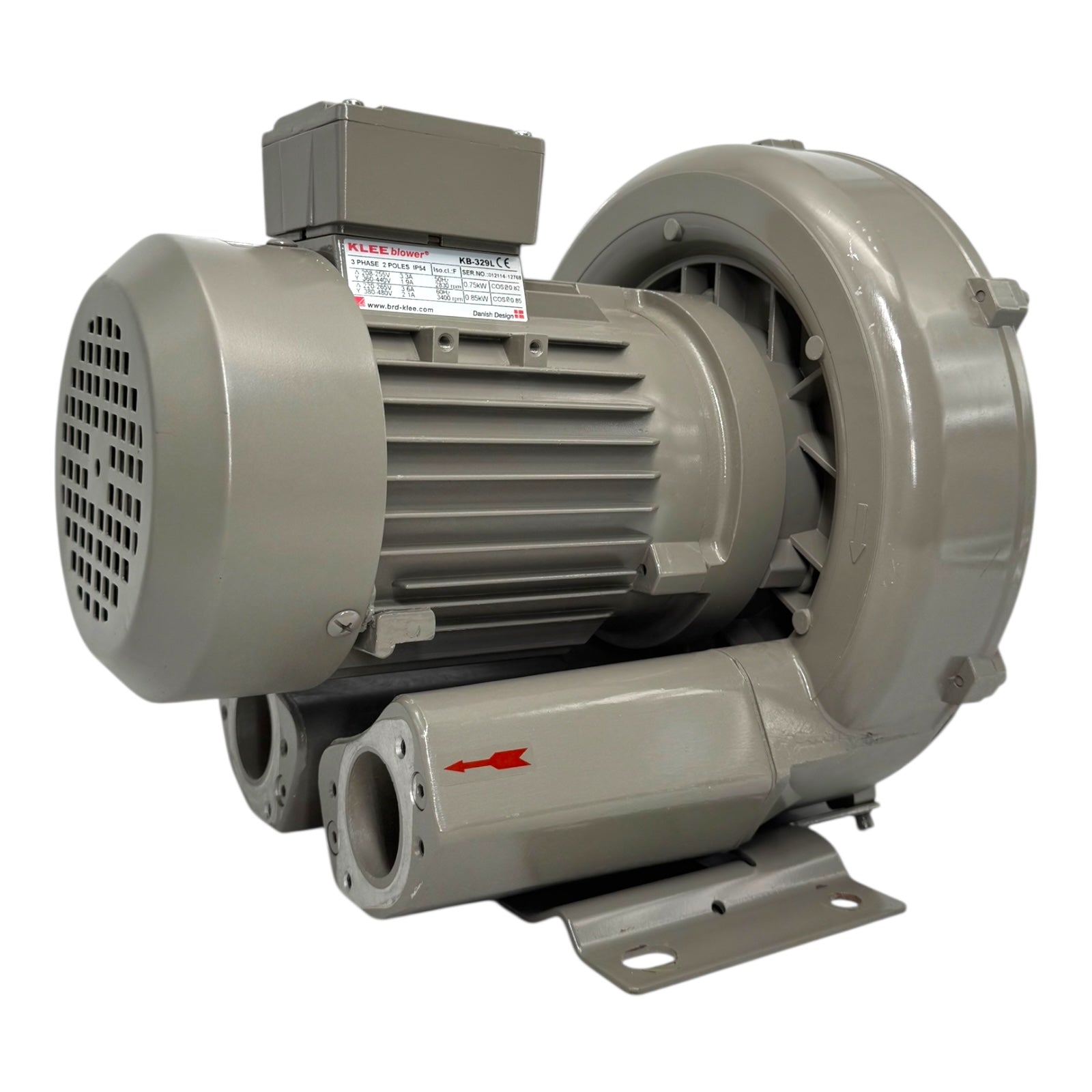 KLEEblower KB-329L Seitenkanalverdichter 0,75kW 3-Phasen IP54 Industriegebläse