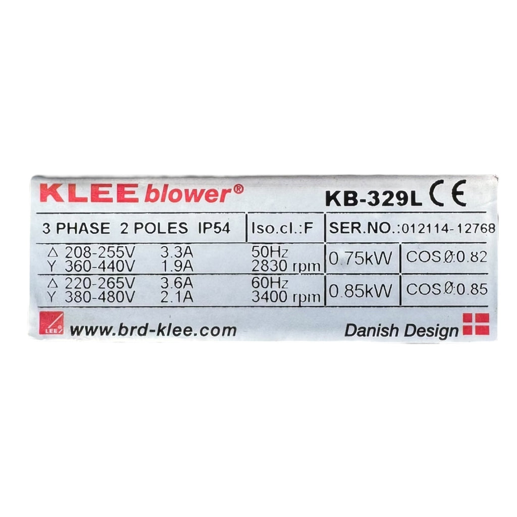 KLEEblower KB-329L Seitenkanalverdichter 0,75kW 3-Phasen IP54 Industriegebläse