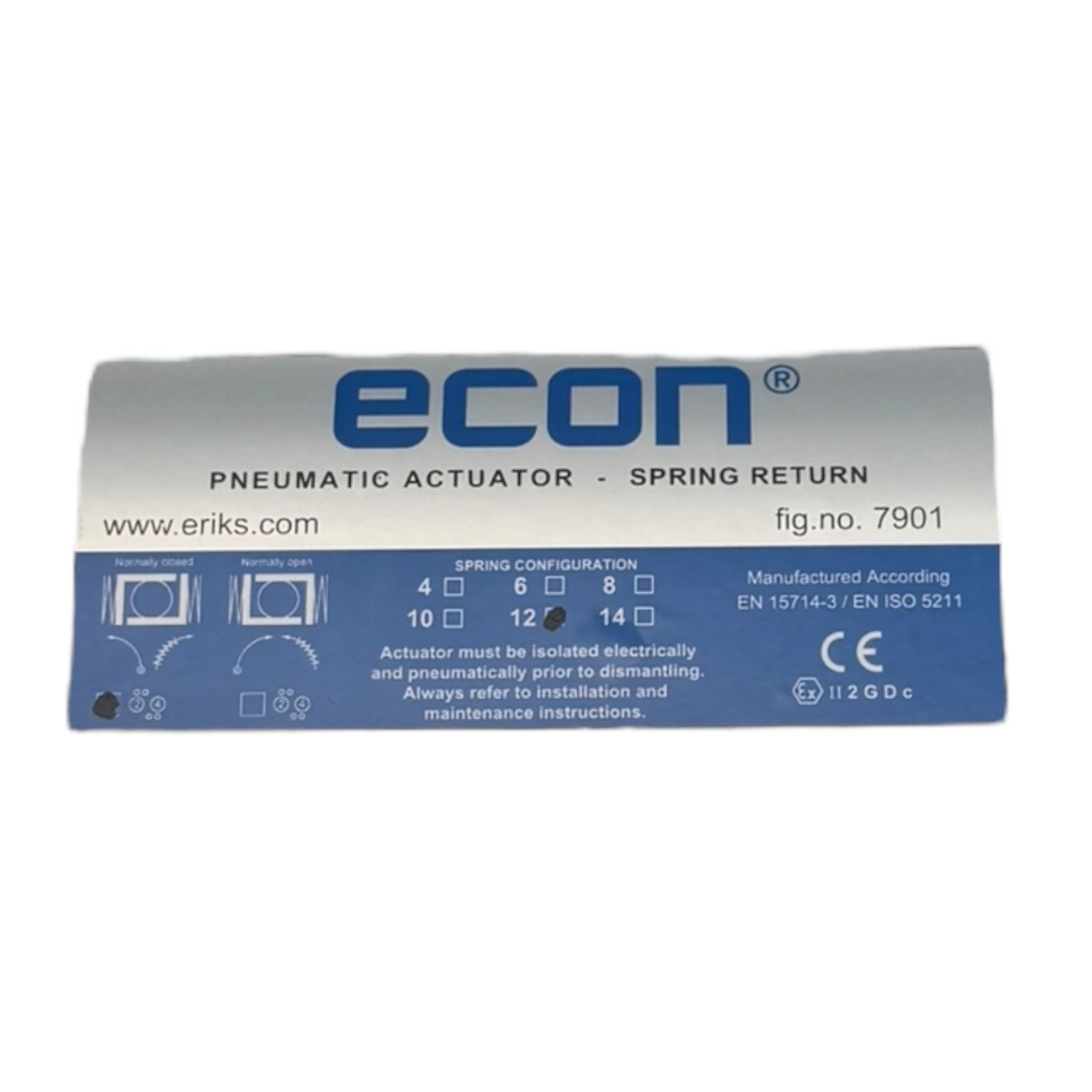 Econ ASR80 Pneumatischer Antrieb Pneumatik Federrückstellung 12 Federn NC