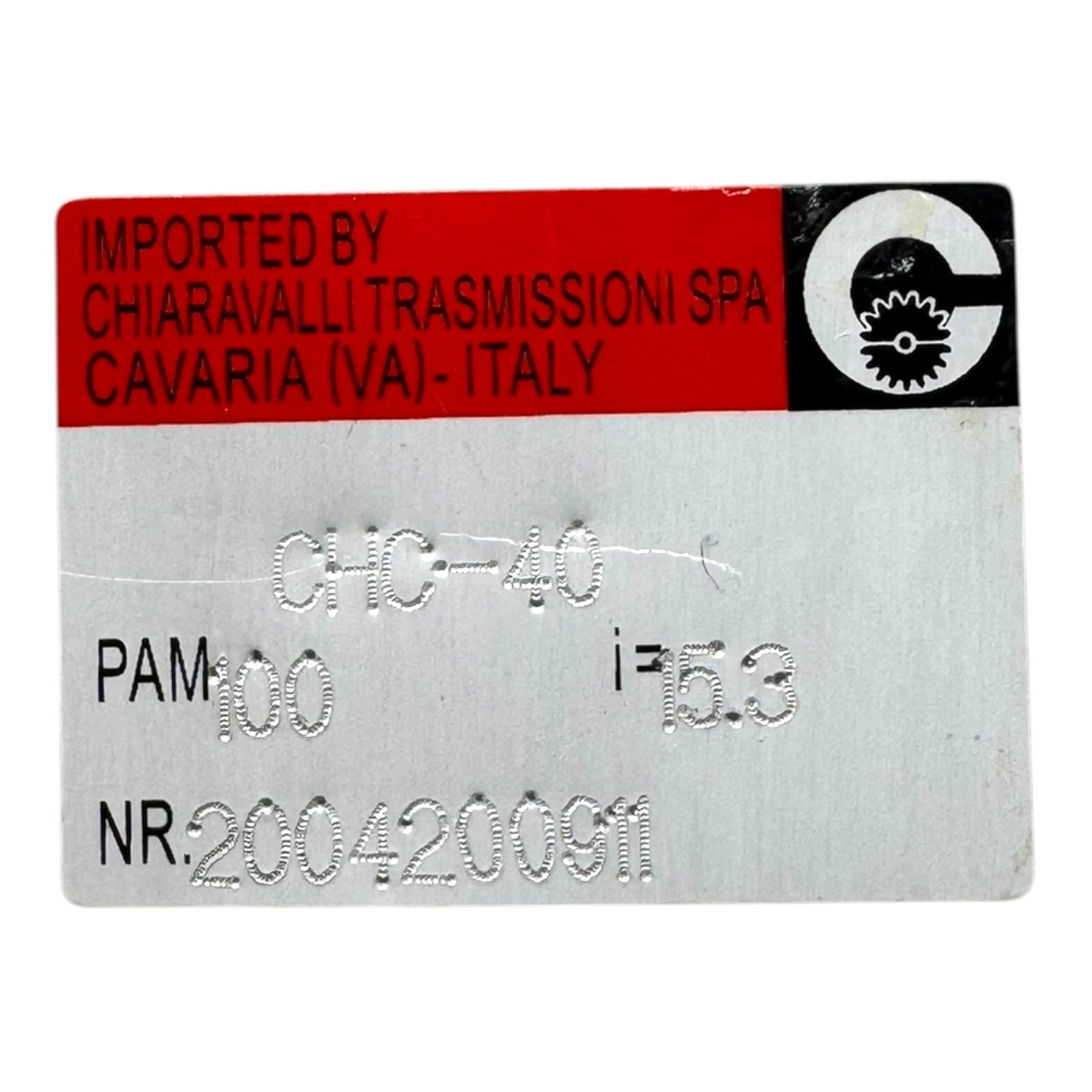 CHIARAVALLI CHC-40 Getriebemotor PAM100 i=15,3 Untersetzungsgetriebe