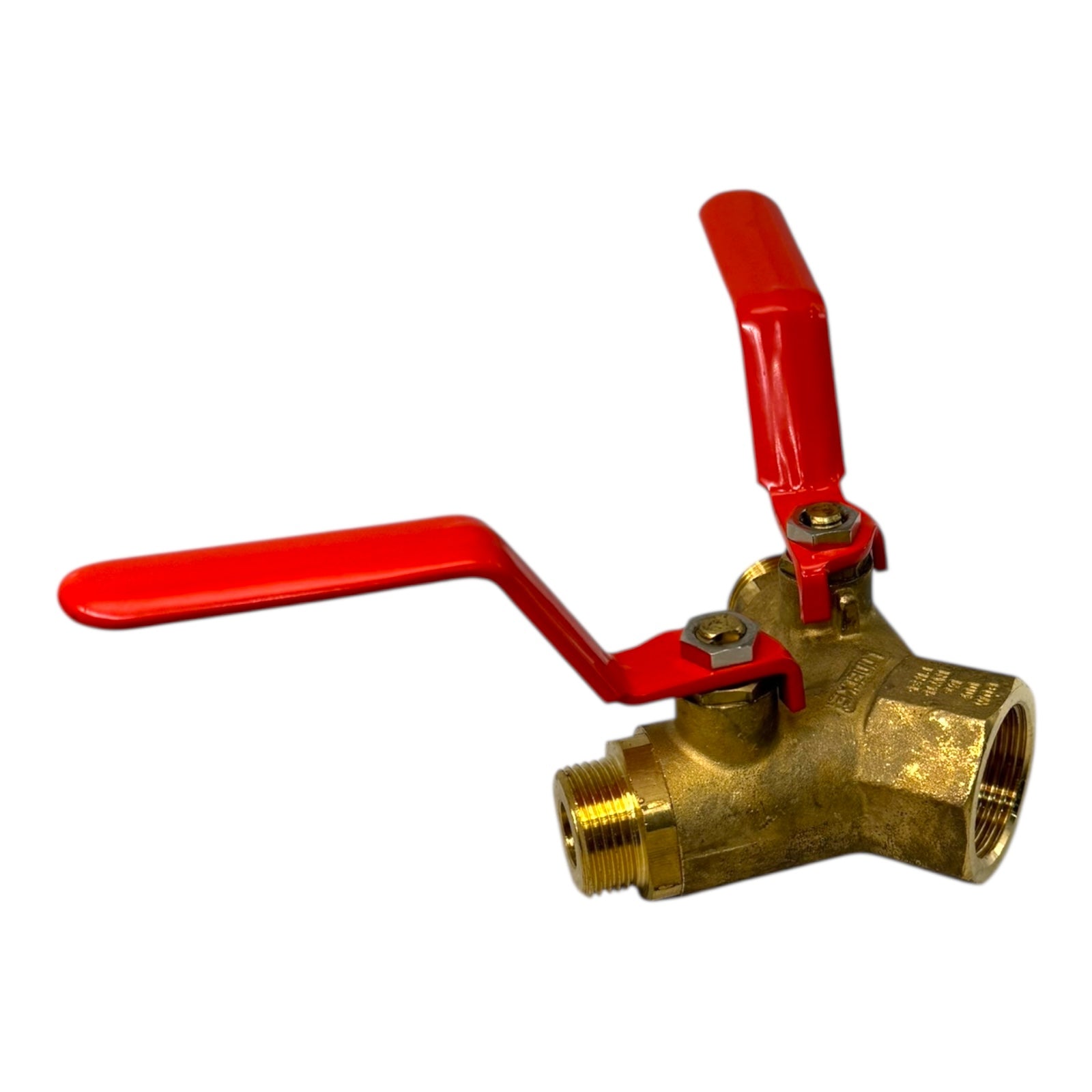 Luedecke DKH 10 Doppel-Kugelhahn Messing G1” 2× G3/4” Entlüftung PN35 400WOG