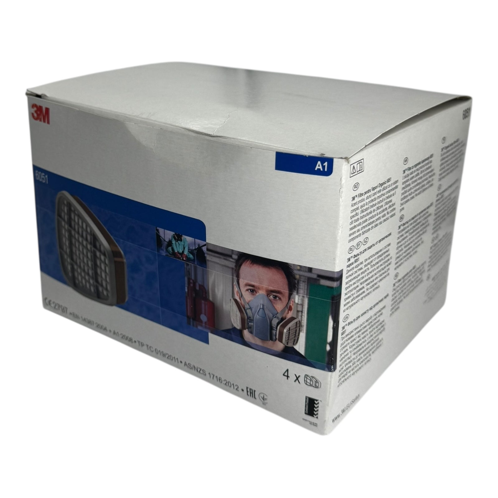 4x 3M 6051 A1 Gasfilter Set für Halb- und Vollmasken gegen organische Gase