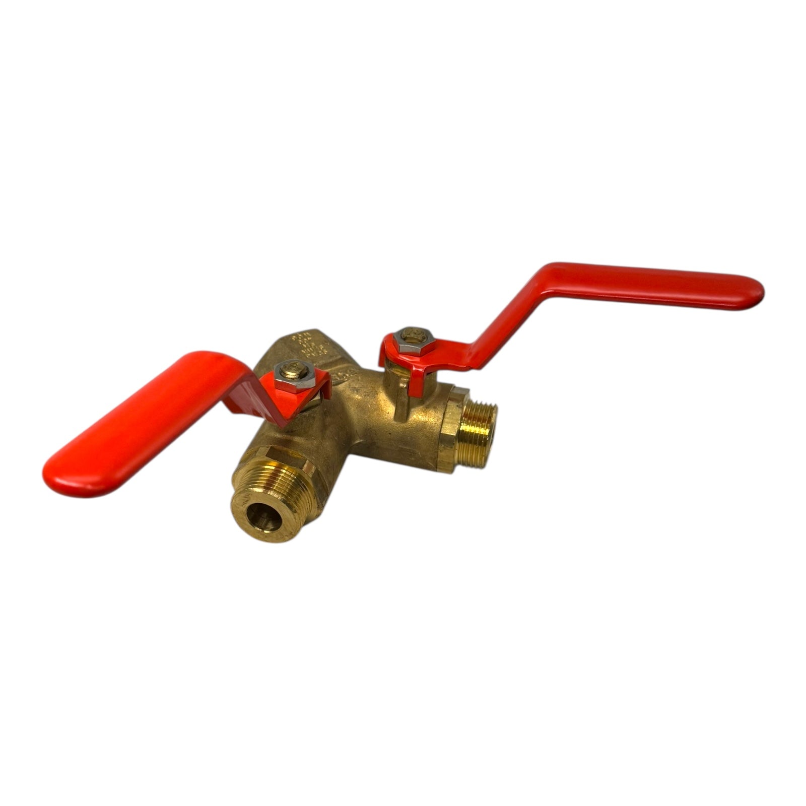 Luedecke DKH 10 Doppel-Kugelhahn Messing G1” 2× G3/4” Entlüftung PN35 400WOG