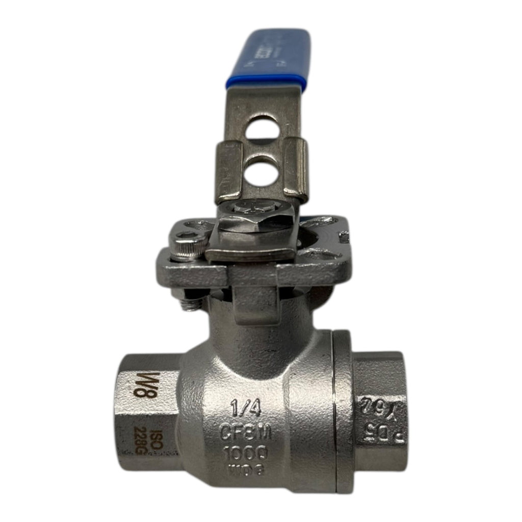 ECON W8 1/4” Kugelhahn Edelstahl CF8M ISO228G 1000 PSI PN63 Hebelgriff