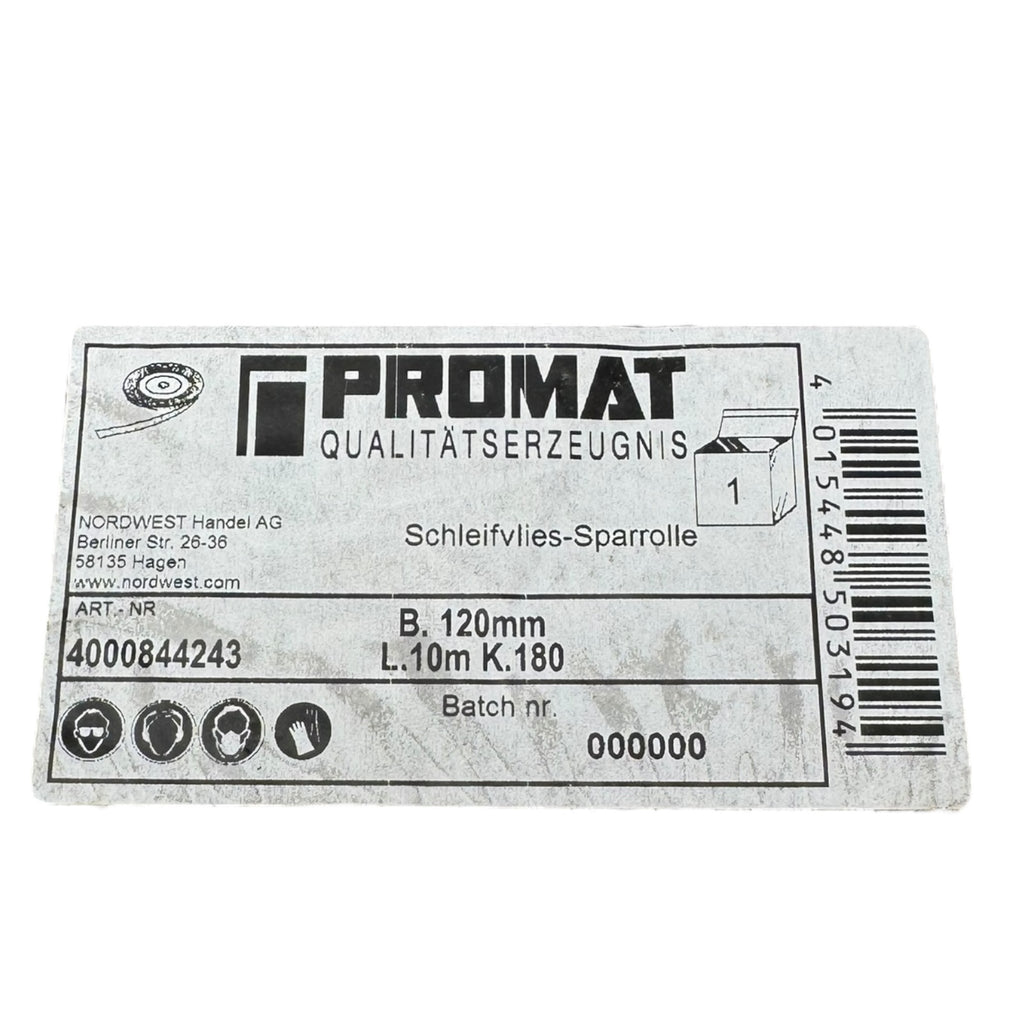 PROMAT 4000844243 Schleifvlies-Sparrolle 120mm x 10m K180 Medium