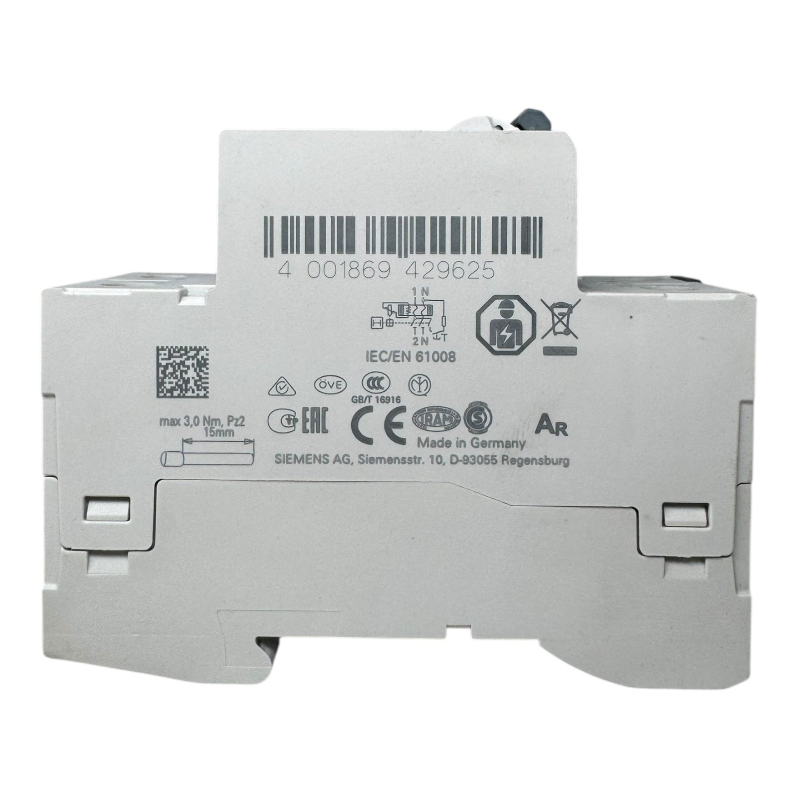 Siemens 5SV3 311-6 FI-Schutzschalter 16A 30mA 2-polig Typ A RCCB 230V