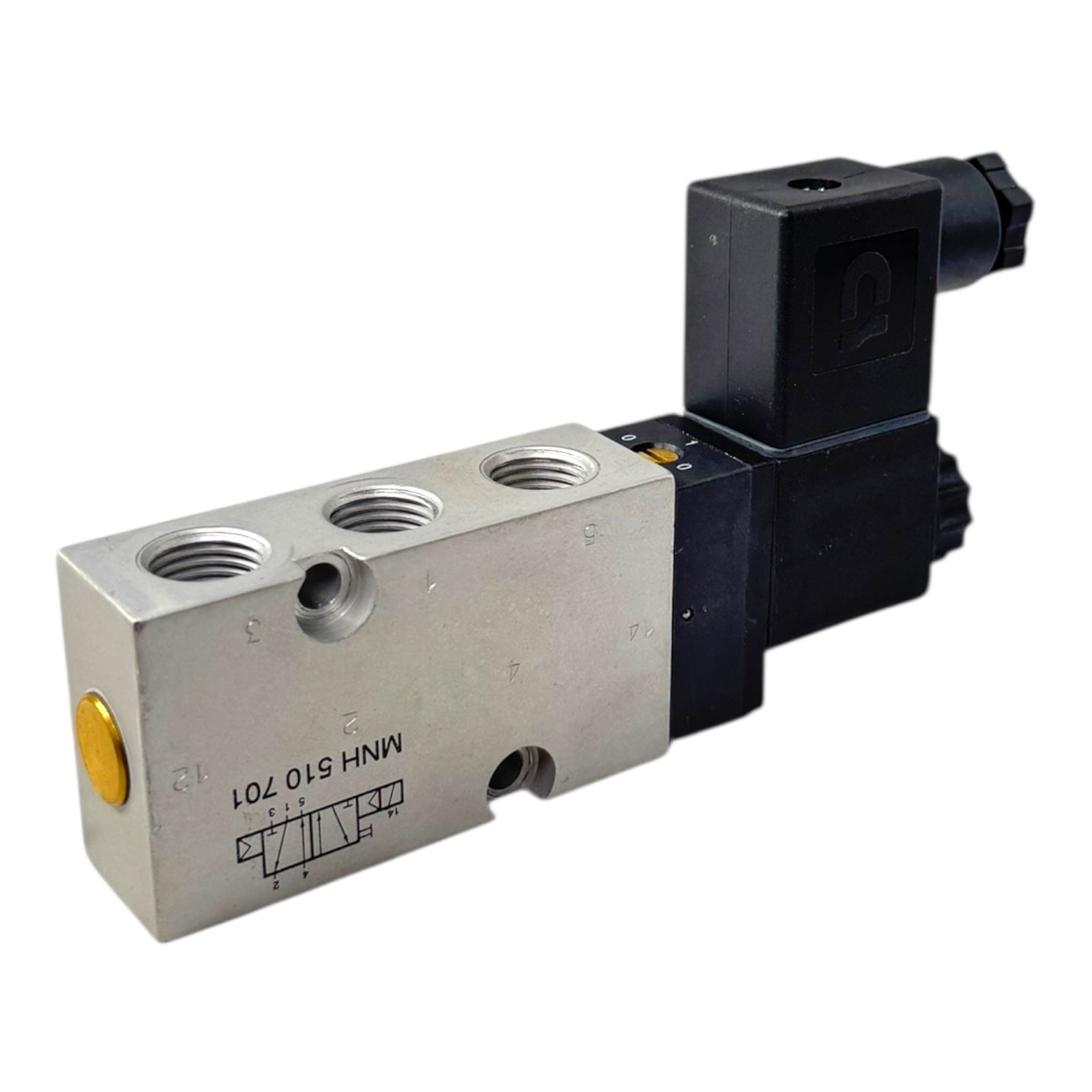 Joucomatic MNH 510 701 Magnetventil 5/2 Wegeventil 24VDC G1/4 Spule MA22 3W