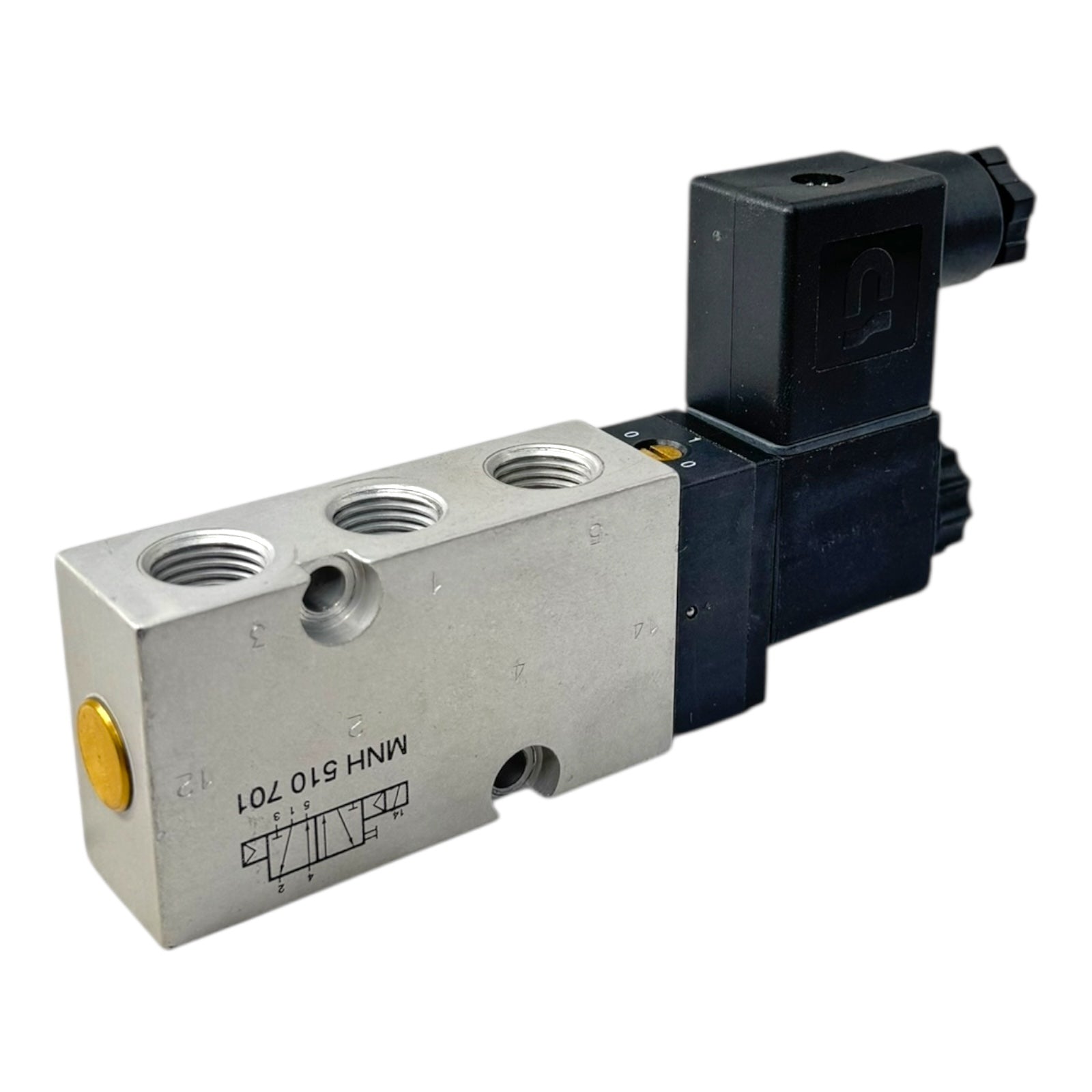 Joucomatic MNH 510 701 Magnetventil 5/2 Wegeventil 24VDC G1/4 Spule MA22 3W