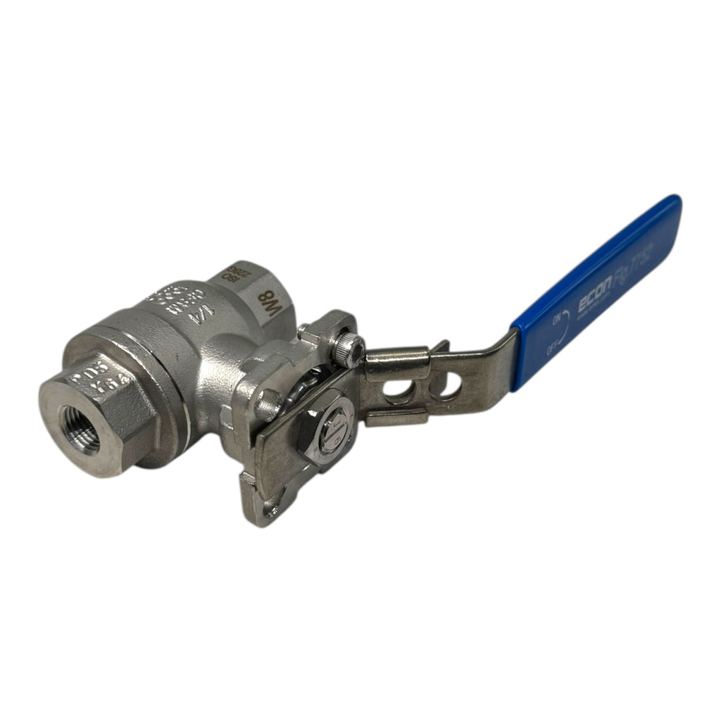 ECON W8 1/4” Kugelhahn Edelstahl CF8M ISO228G 1000 PSI PN63 Hebelgriff