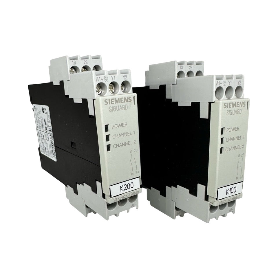 2x Siemens Siguard 3TK2824-1BB40 Sicherheitsrelais 24V DC K200 2x