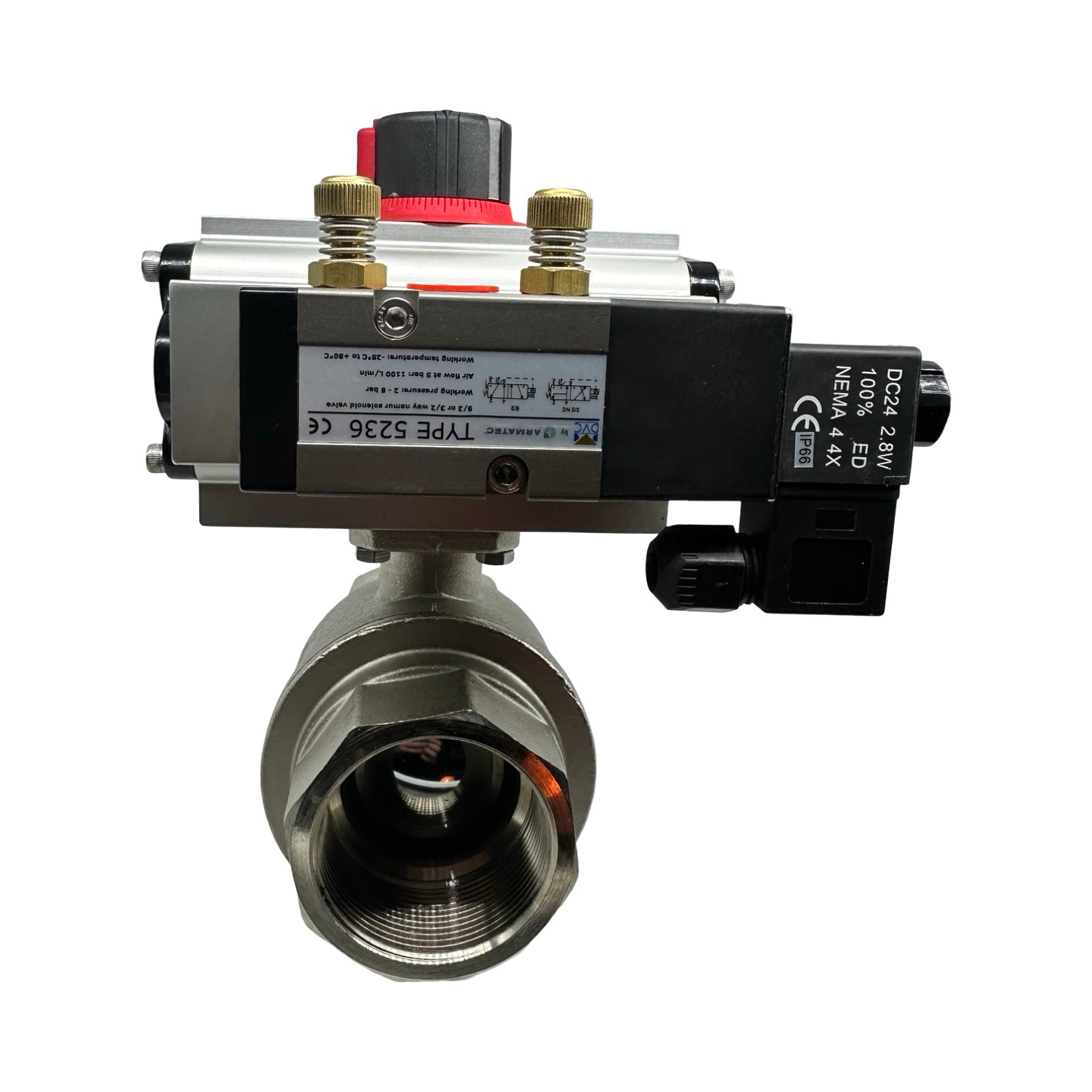 ECON Fig.7902 DN50 Kugelhahn Pneumatikventil Edelstahl 2” Antrieb 24V DC Ventil