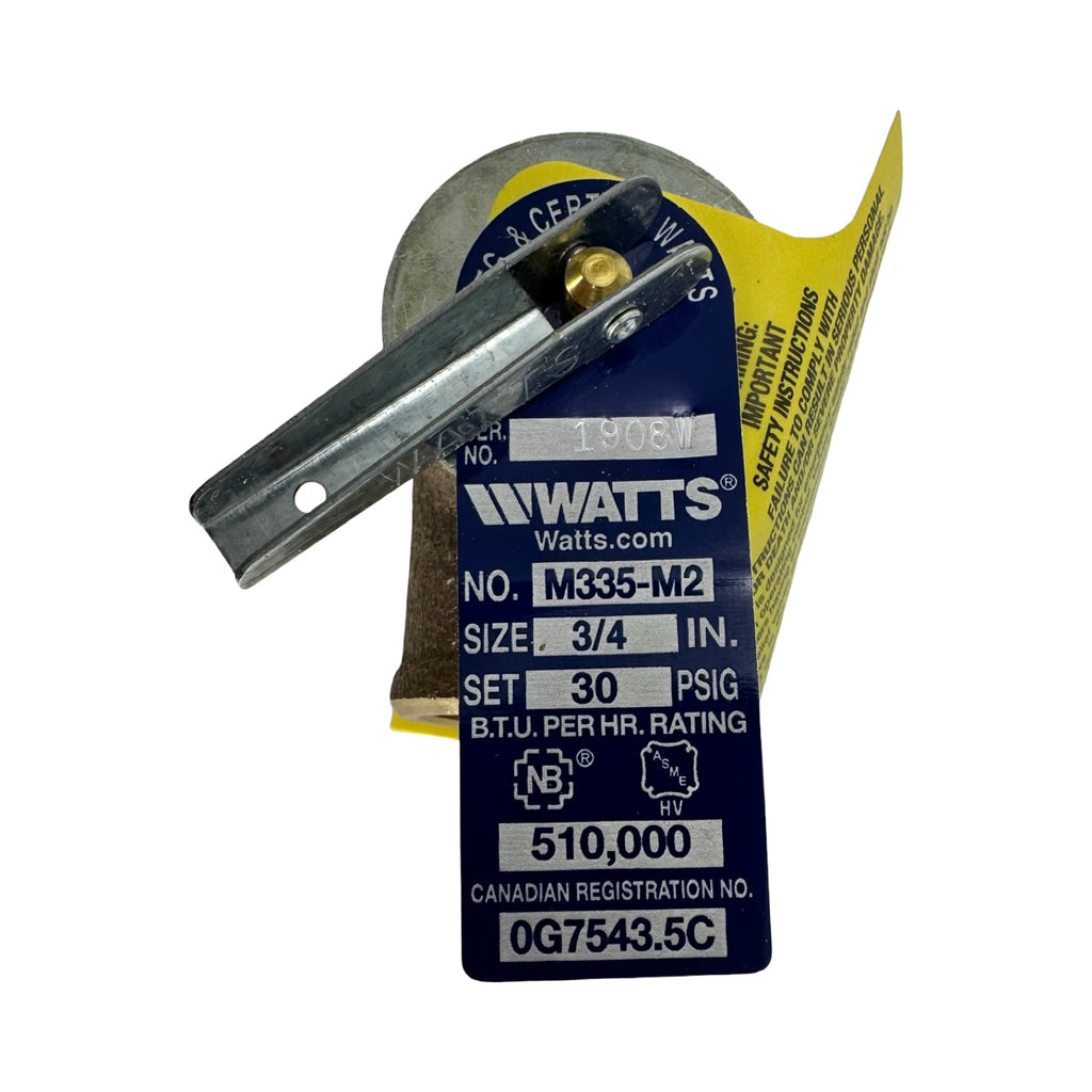 Watts M335-M2 Sicherheitsventil 3/4 Zoll 30 PSI ASME Pressure Relief