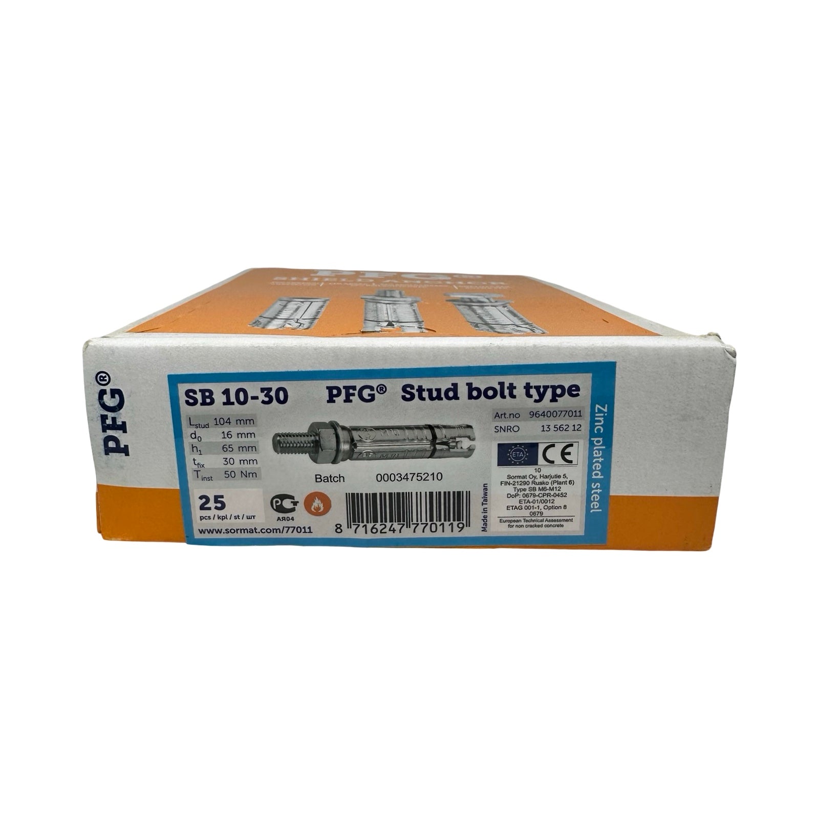 25x Sormat PFG SB10-30 Schwerlastanker Bolzenanker M10 104mm ETA CE