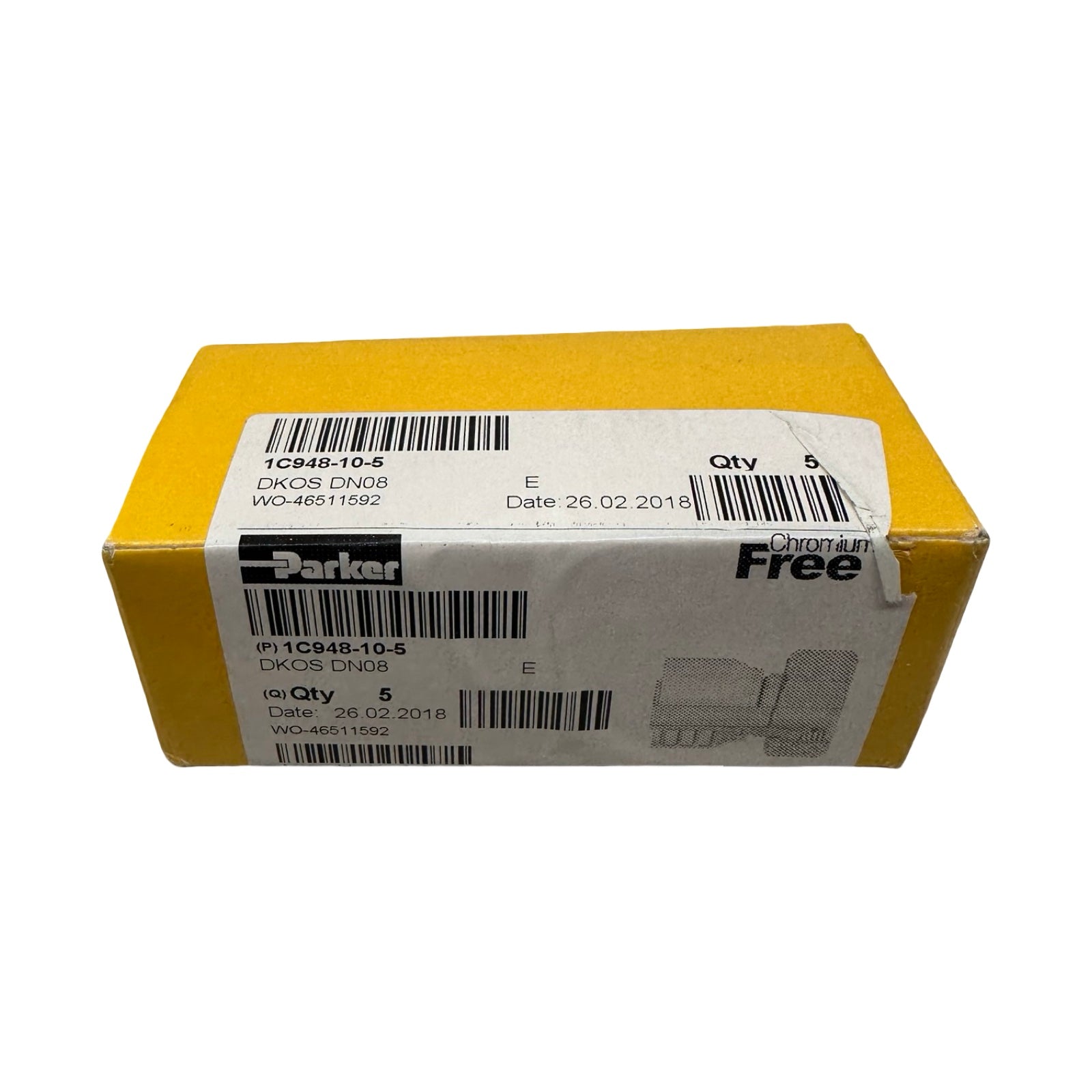 5x Parker 1C948-10-5 DKOS DN08 Hydraulikverschraubung Chromfrei