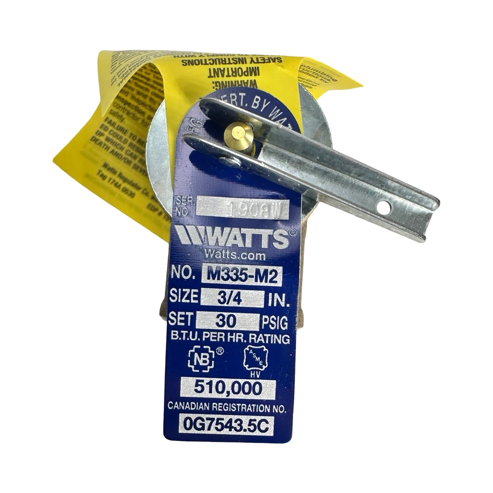 WATTS M335-M2 Sicherheitsventil 3/4 Zoll 30 PSIG Druck Relief Valve ASME