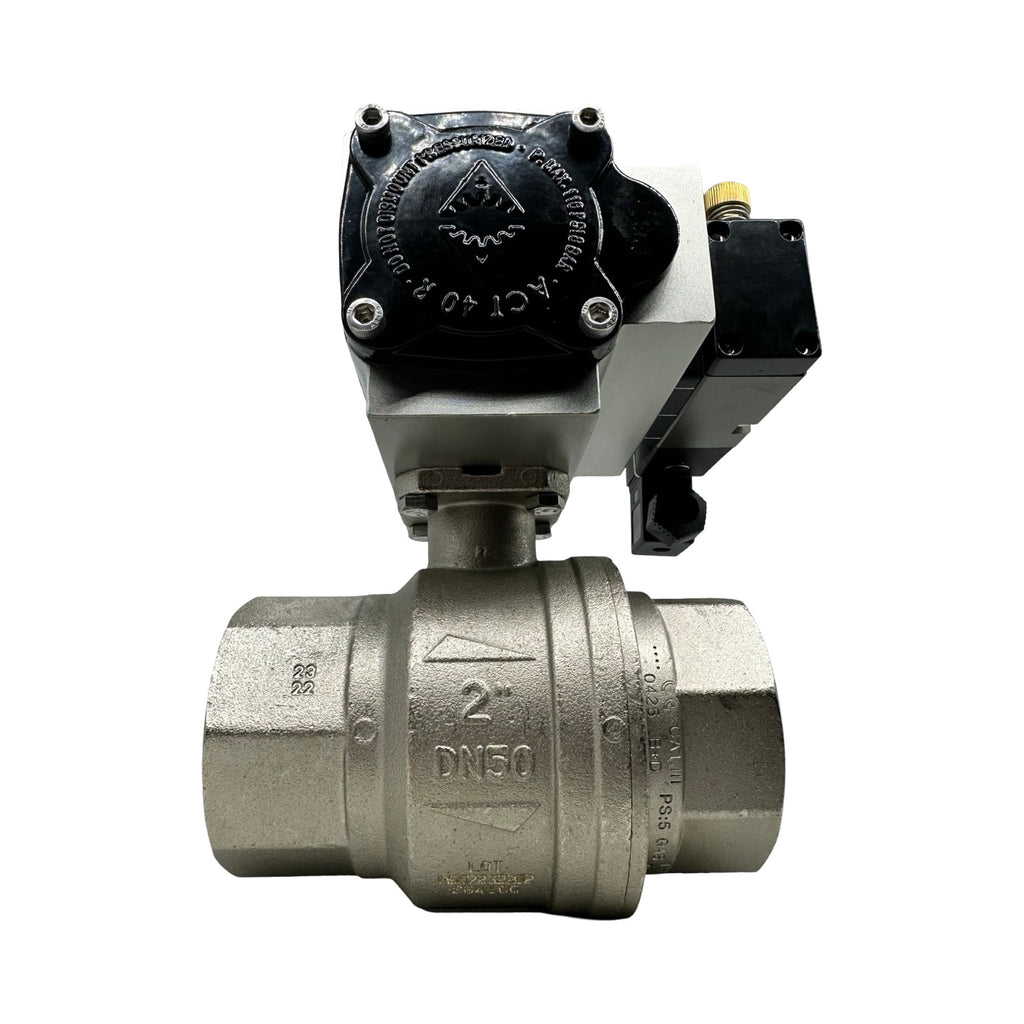 ECON Fig.7902 DN50 Kugelhahn Pneumatikventil Edelstahl 2” Antrieb 24V DC Ventil