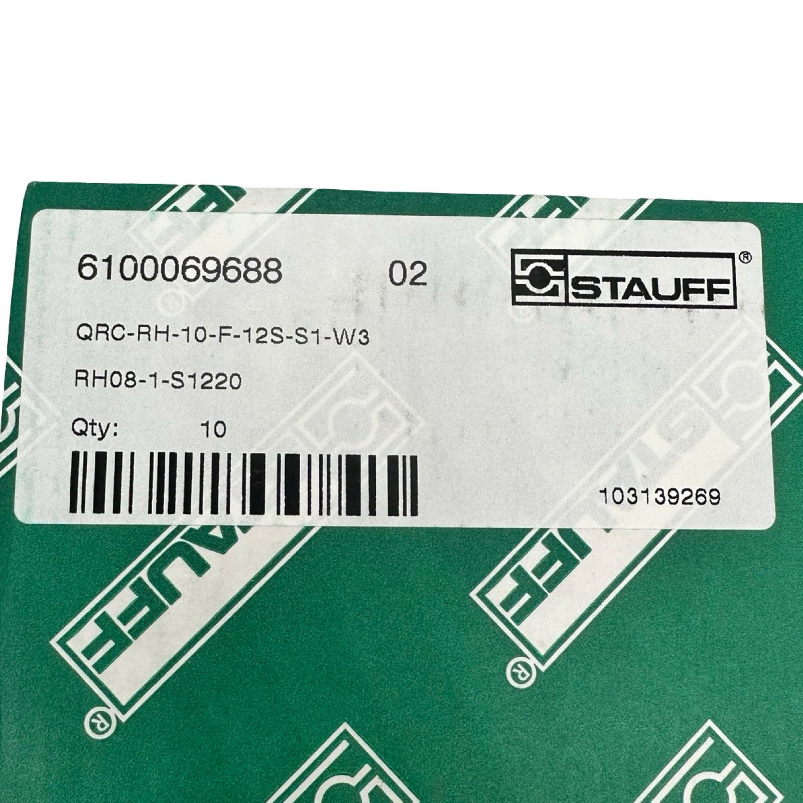 10x STAUFF QRC-RH-10-F-12S-S1-W3 Einschraubkupplung Hydraulik 10er Set