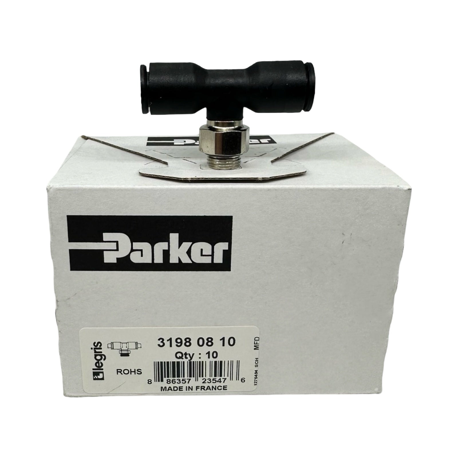 10x Parker Legris 31980810 T-Steckverschraubung Pneumatik Fitting