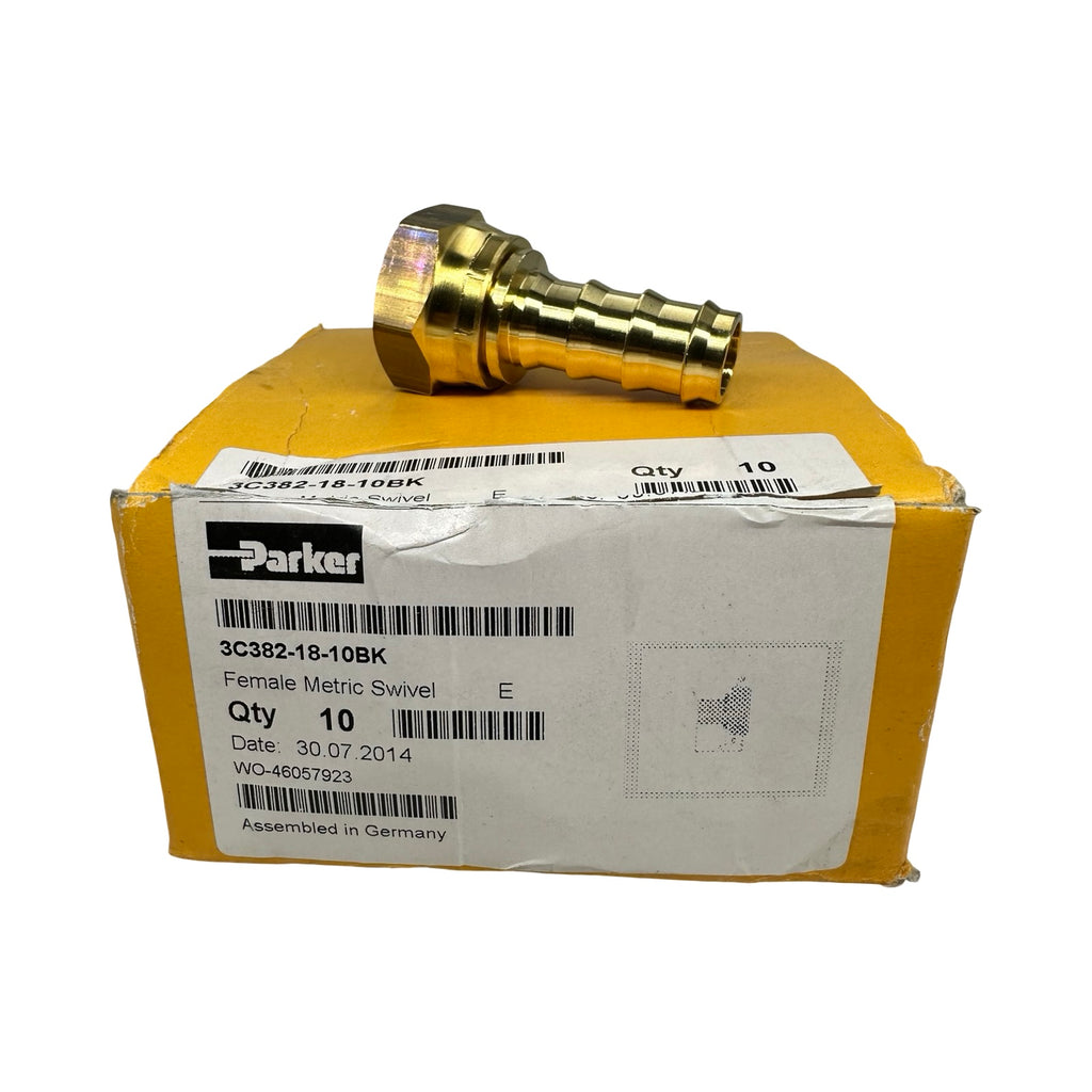10x Parker 3C382-18-10BK Schlauchverschraubung Female Metric Swivel