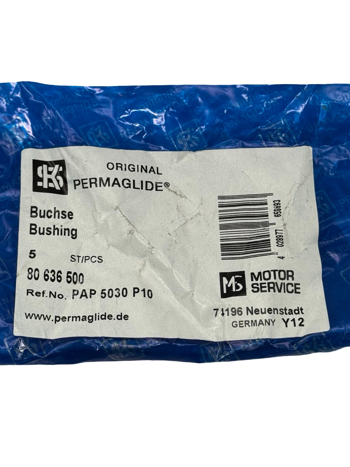 5x KS Permaglide PAP 5030 P10 Gleitlager 80636500 Buchse 50x55x30mm Set