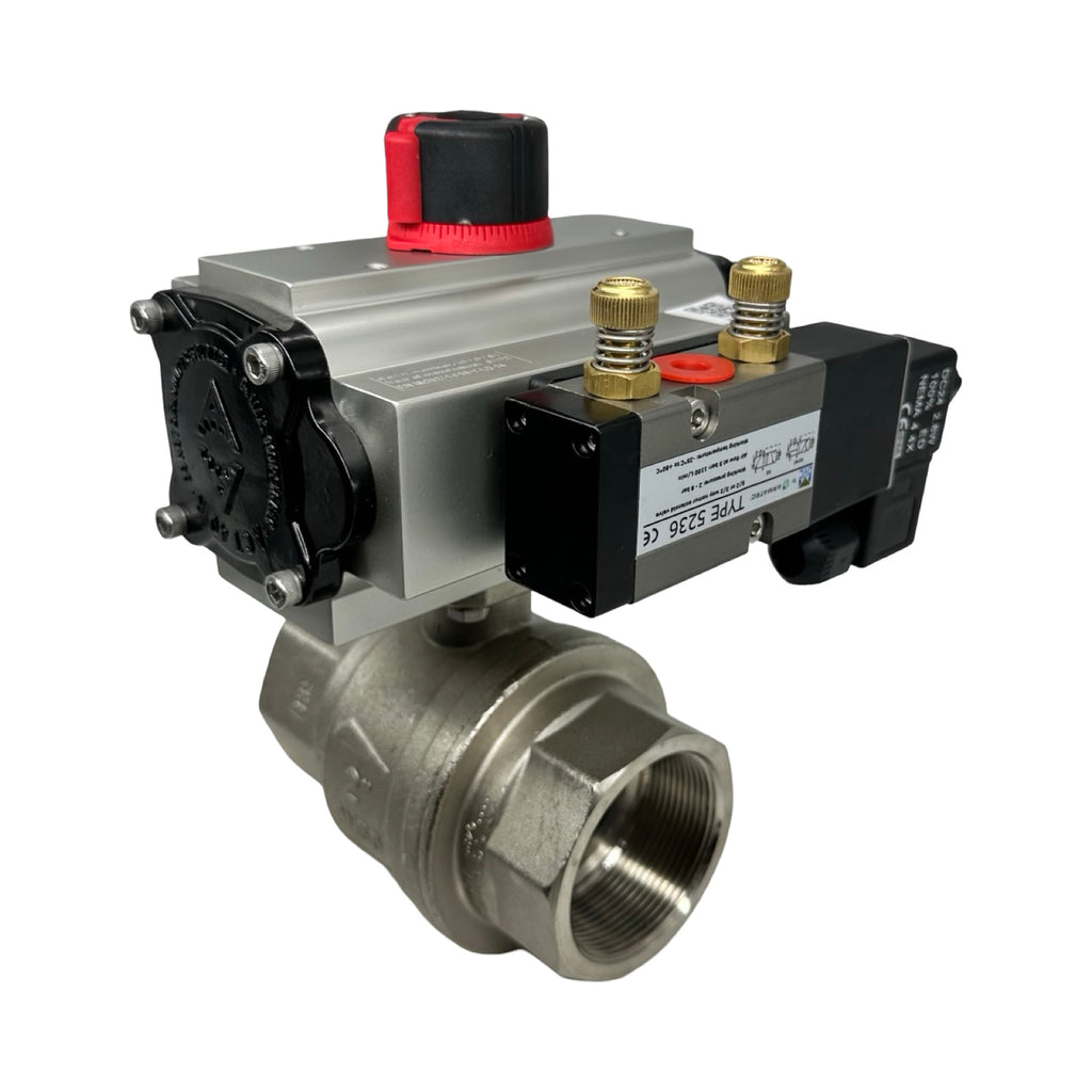 ECON Fig.7902 DN50 Kugelhahn Pneumatikventil Edelstahl 2” Antrieb 24V DC Ventil