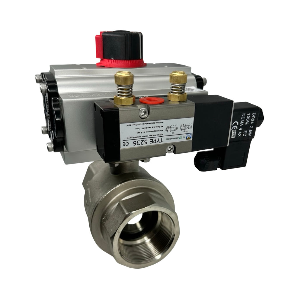 ECON Fig.7902 DN50 Kugelhahn Pneumatikventil Edelstahl 2” Antrieb 24V DC Ventil