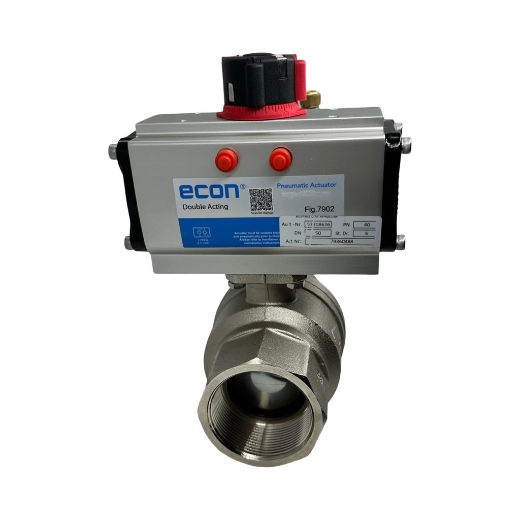 ECON Fig.7902 DN50 Kugelhahn Pneumatikventil Edelstahl 2” Antrieb 24V DC Ventil