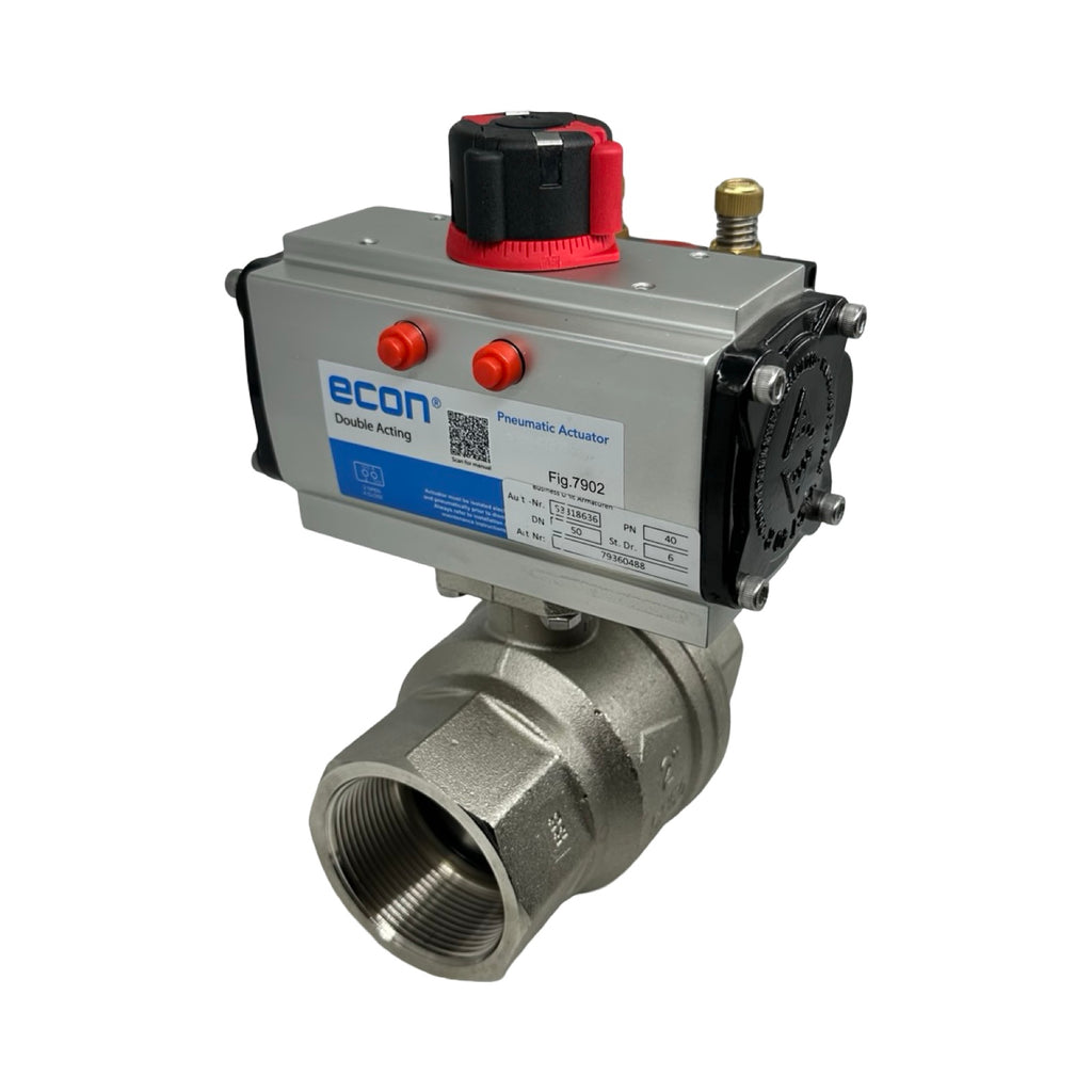 ECON Fig.7902 DN50 Kugelhahn Pneumatikventil Edelstahl 2” Antrieb 24V DC Ventil