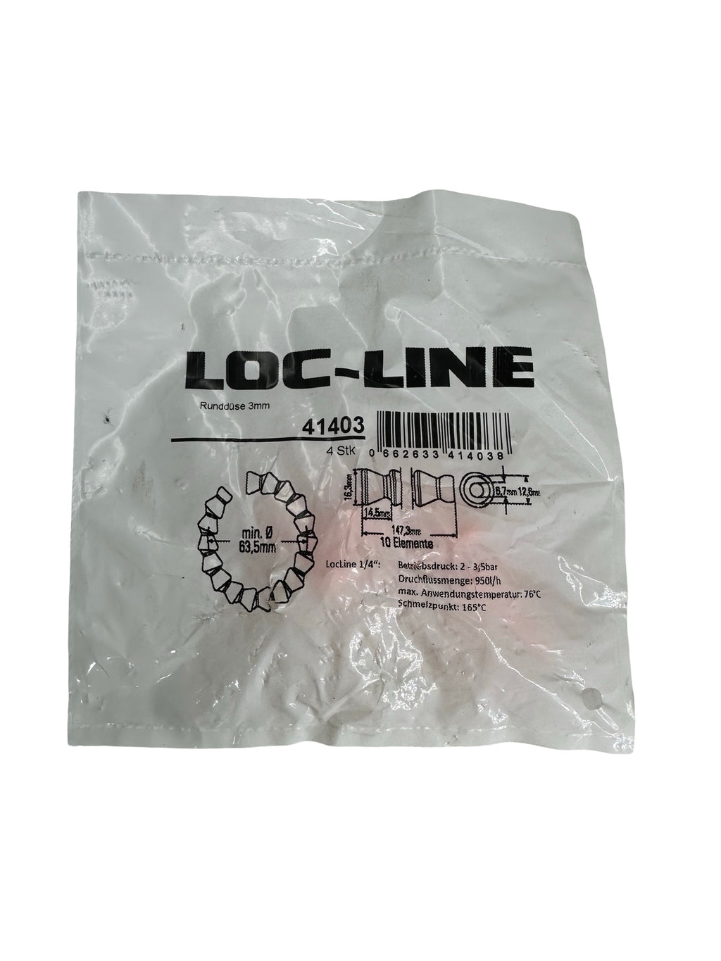 4x Loc-Line 41403 Runddüse 3mm 1/4” Kühlschlauch Düse 4 Stück Set