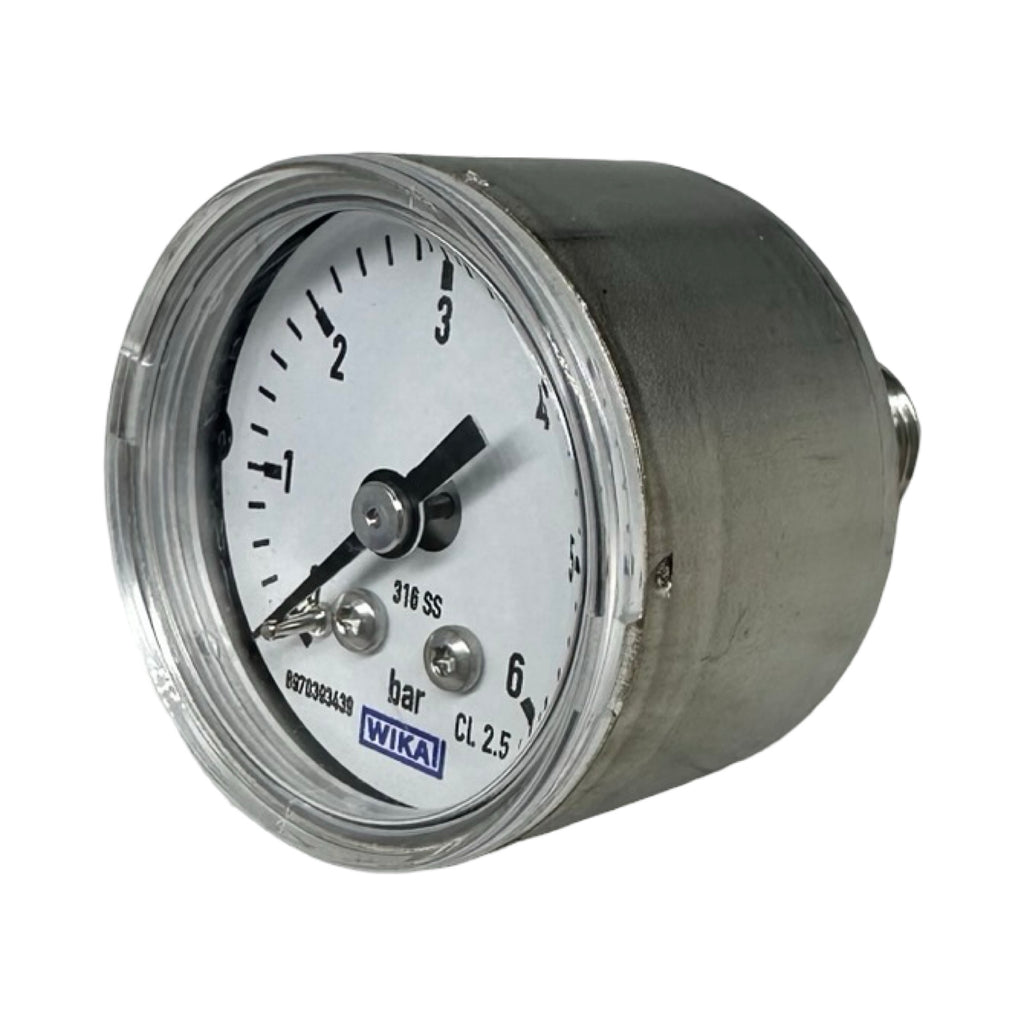 2x WIKA Manometer 0-6 bar G1/4 Edelstahl 316SS Druckmesser CL2.5