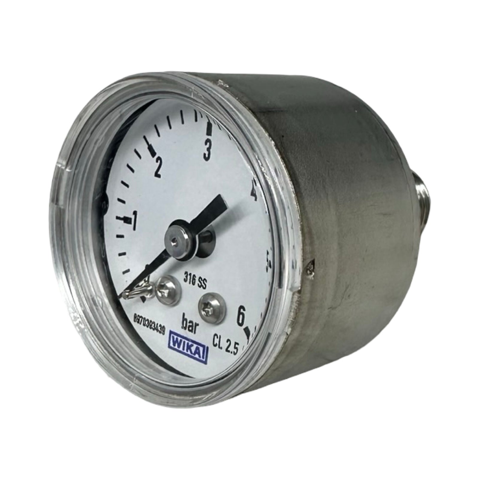 2x WIKA Manometer 0-6 bar G1/4 Edelstahl 316SS Druckmesser CL2.5