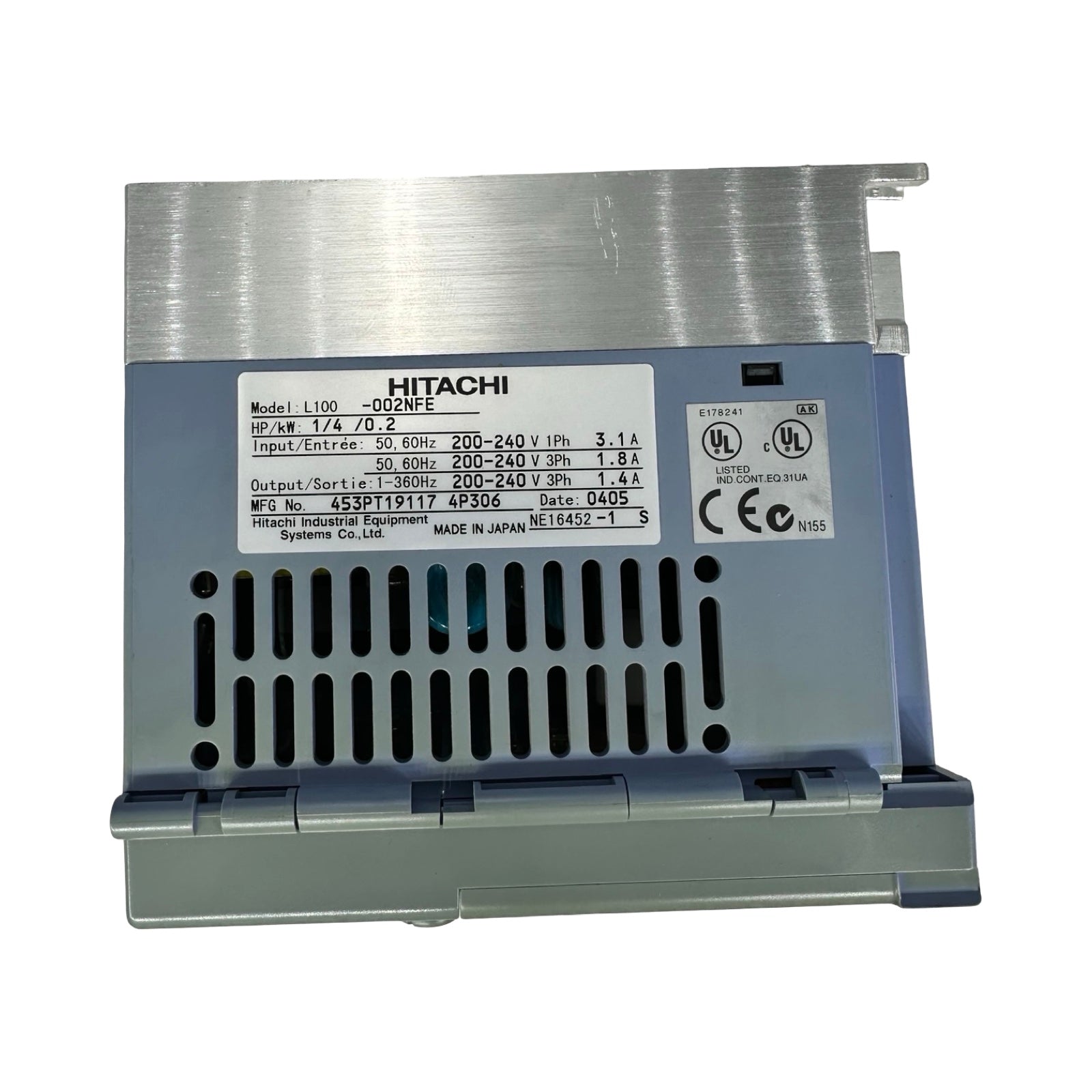 Hitachi L100-002NFE Frequenzumrichter 0,2kW Inverter 200-240V 1~