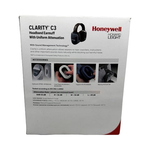 Honeywell Clarity C3 Gehörschutz Kapselgehörschutz SNR 33dB Kopfbügel