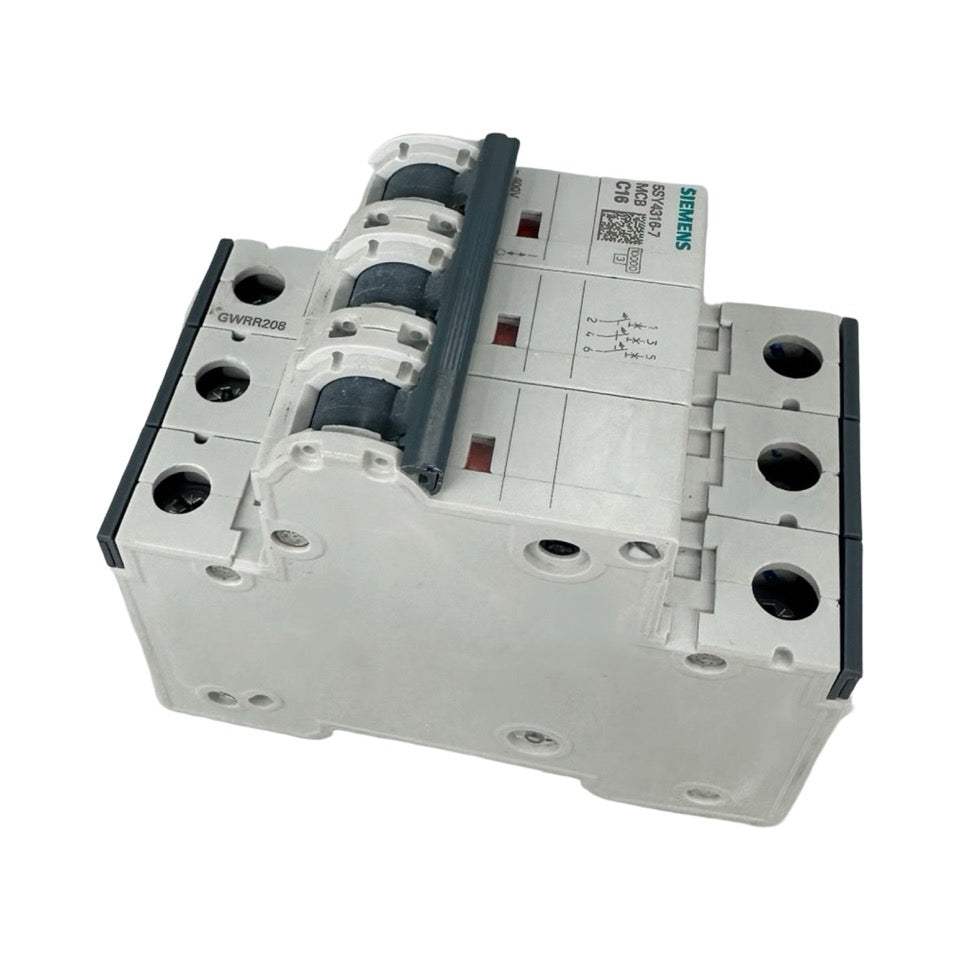 2x Siemens 5SY4316-7 C16 & 5SY4306-6 B6 Leitungsschutzschalter 3-polig