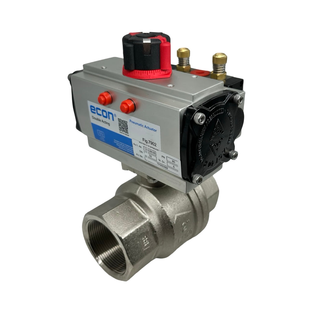 ECON Fig.7902 DN50 Kugelhahn Pneumatikventil Edelstahl 2” Antrieb 24V DC Ventil
