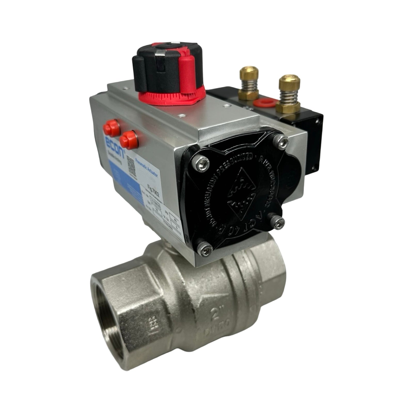 ECON Fig.7902 DN50 Kugelhahn Pneumatikventil Edelstahl 2” Antrieb 24V DC Ventil
