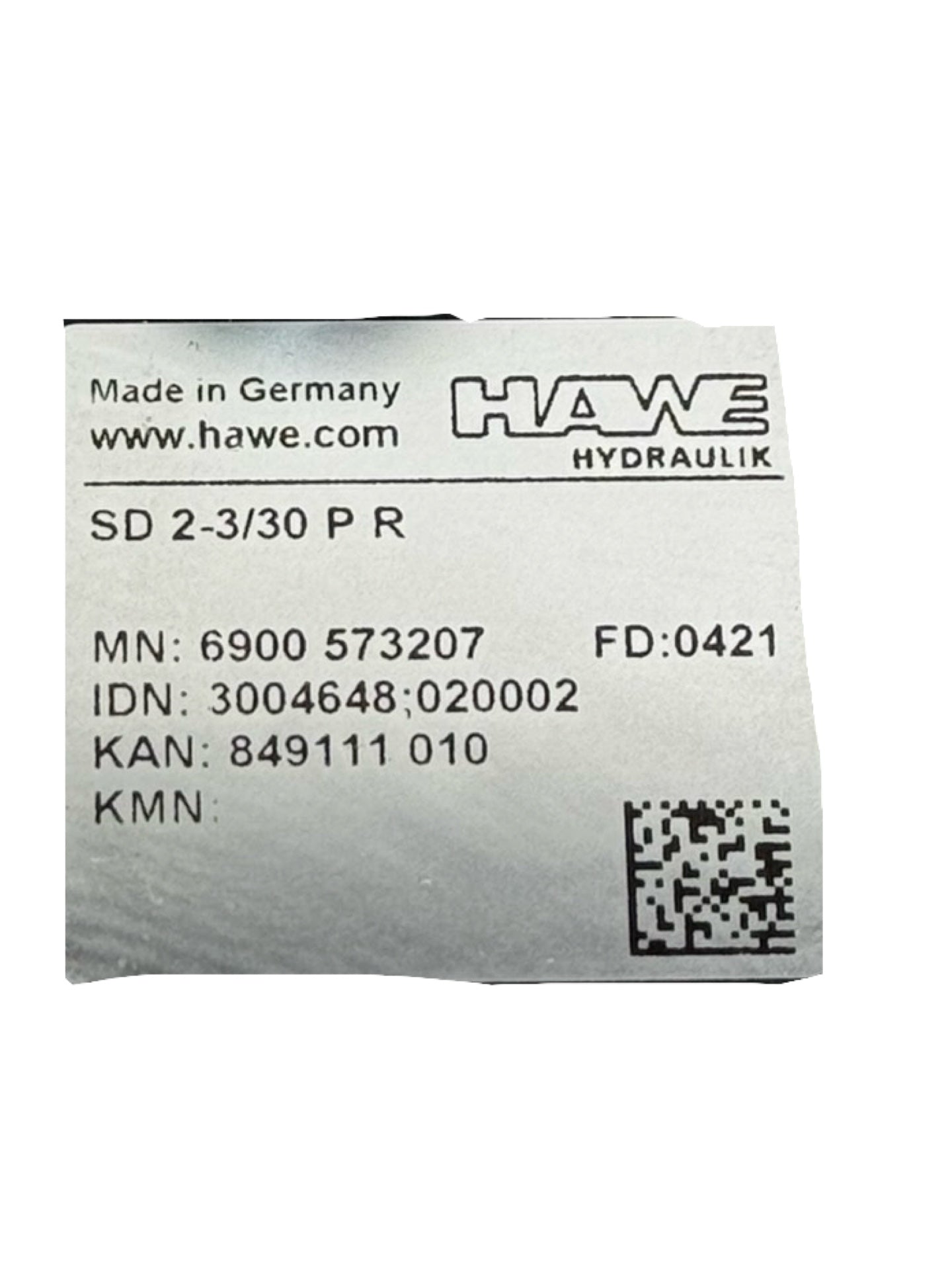 HAWE SD 2-3/30 PR Hydraulik Druckregelventil Ventilblock 3004648