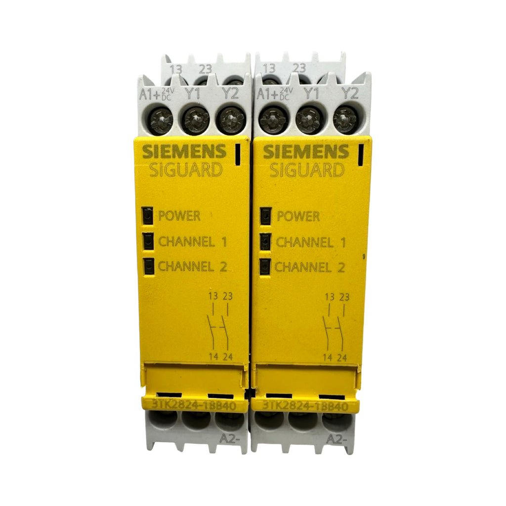 2x Siemens Siguard 3TK2824-1BB40 Sicherheitsrelais 24V DC Not-Aus Relais