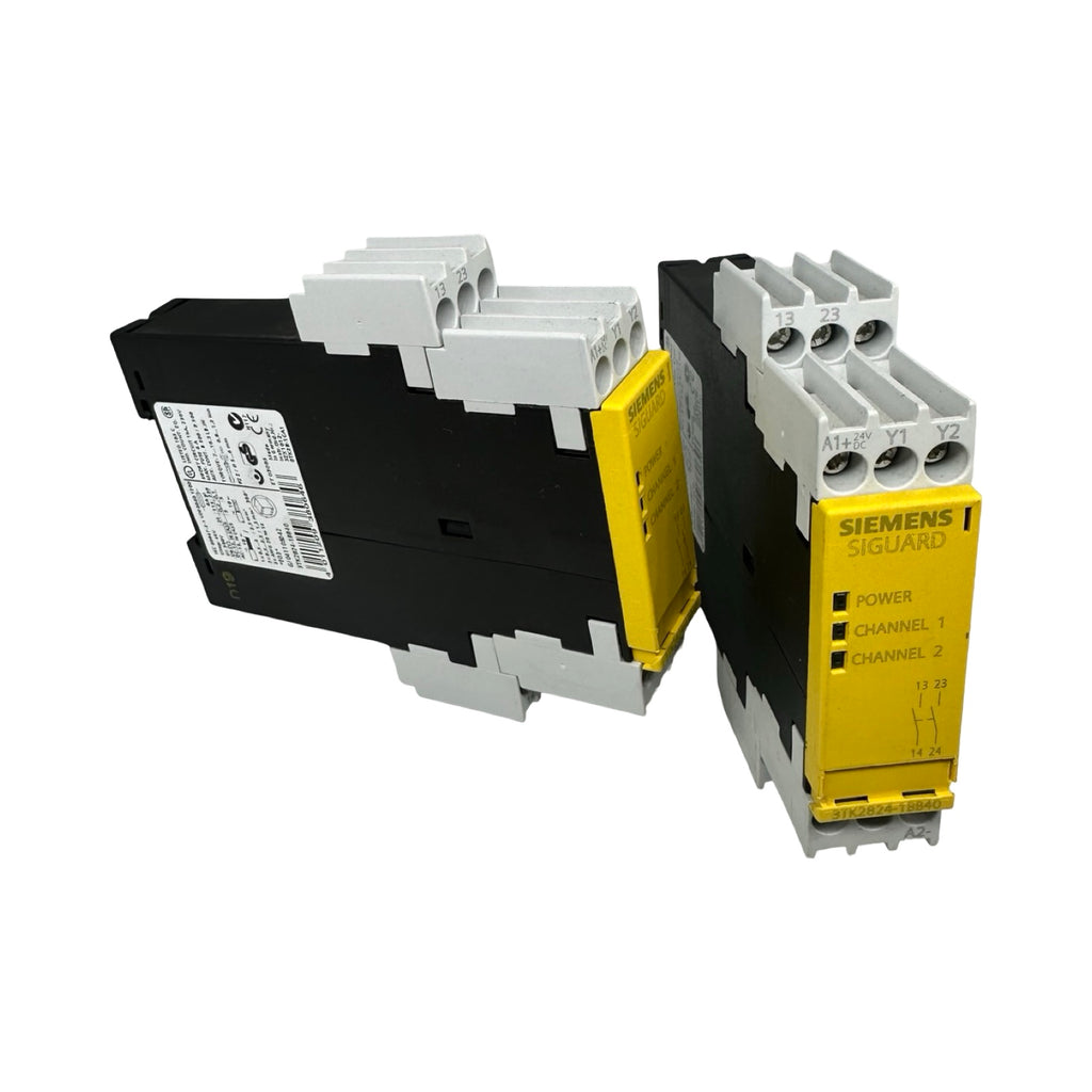 2x Siemens Siguard 3TK2824-1BB40 Sicherheitsrelais 24V DC Not-Aus Relais