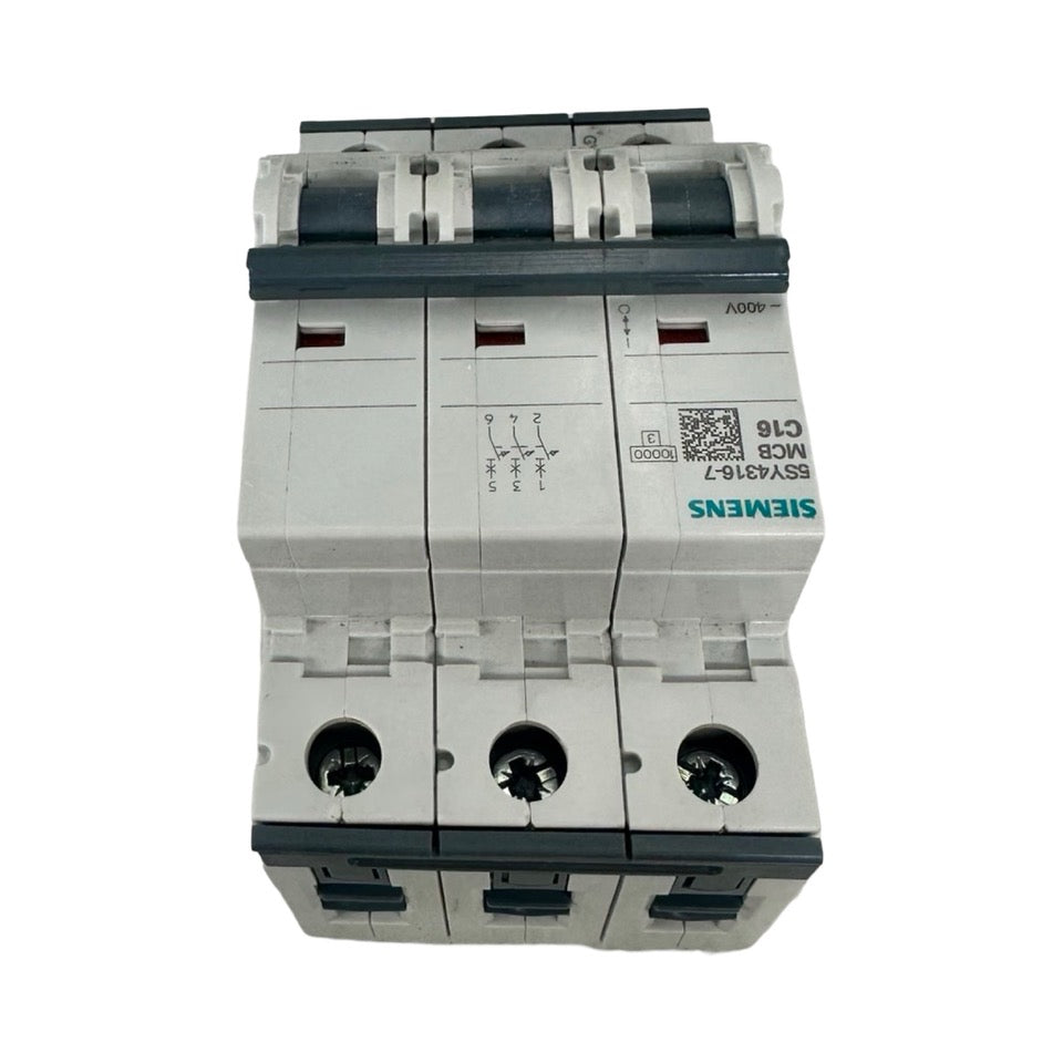 2x Siemens 5SY4316-7 C16 & 5SY4306-6 B6 Leitungsschutzschalter 3-polig