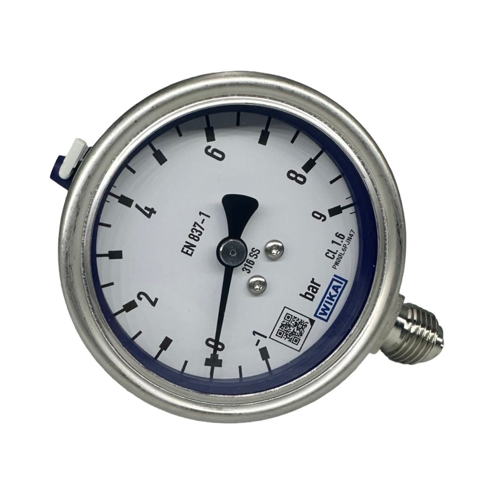 WIKA 232.50.063 Manometer -1 bis 9 bar G1/4 Edelstahl 316 Druckmesser