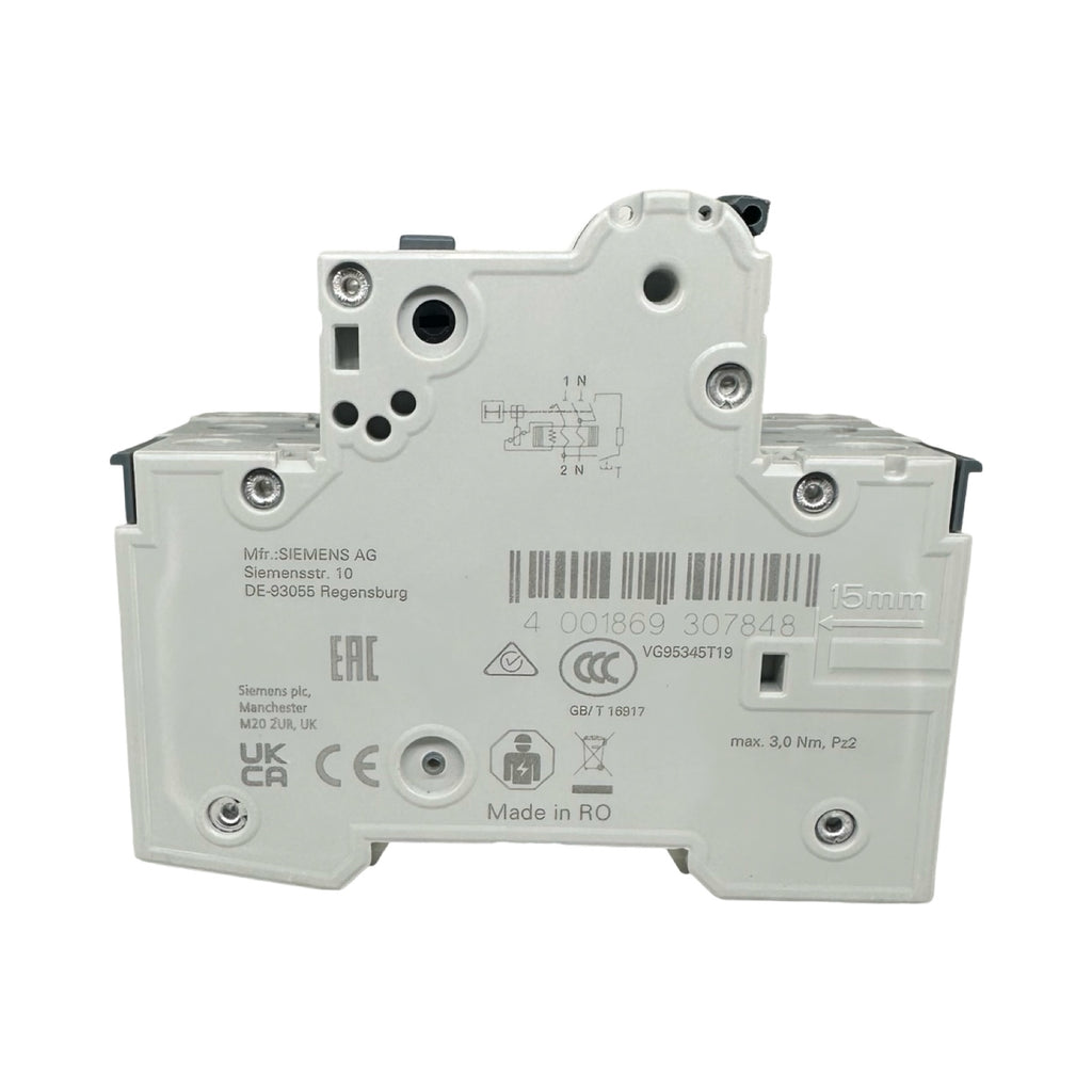 2x Siemens 5SU1354-7KK16 FI/LS Schalter C16 30mA RCBO + 5ST3010 Hilfsschalter