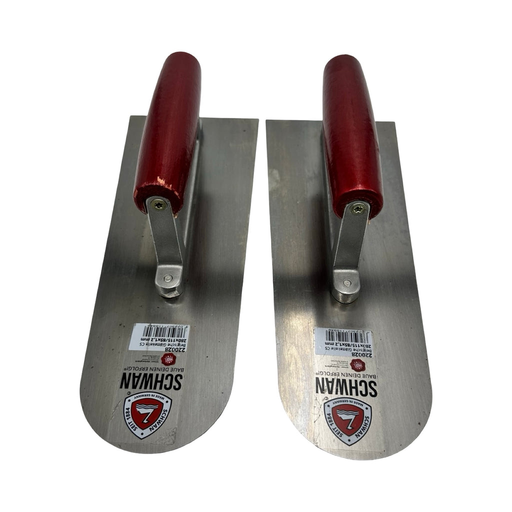 2x Schwan Belgische Glättekelle 280x115mm Profi Kelle Edelstahl Maurer