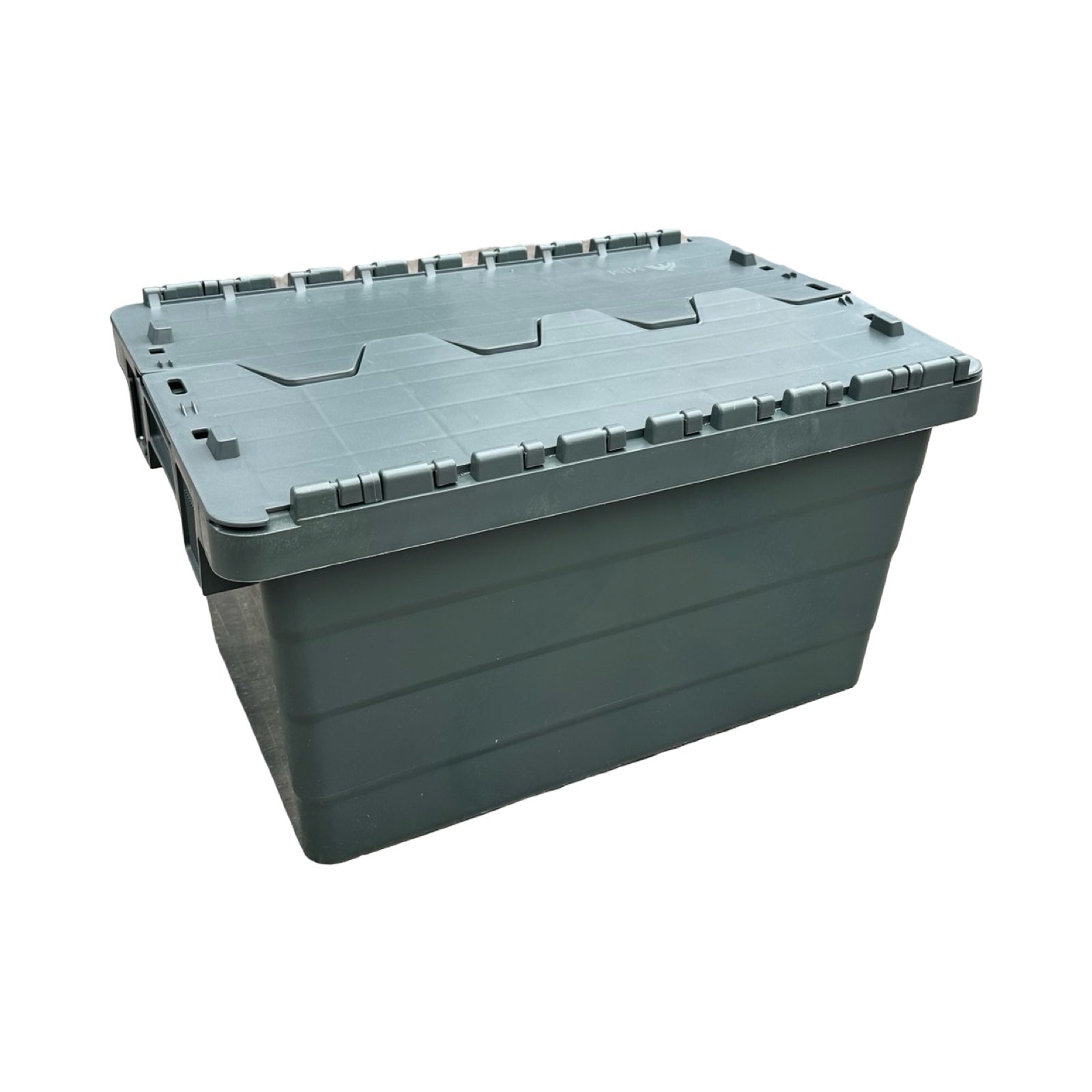 Stapelbox Kunststoffbox Lagerbox Transportbox mit Klappdeckel 60x40x32cm grau