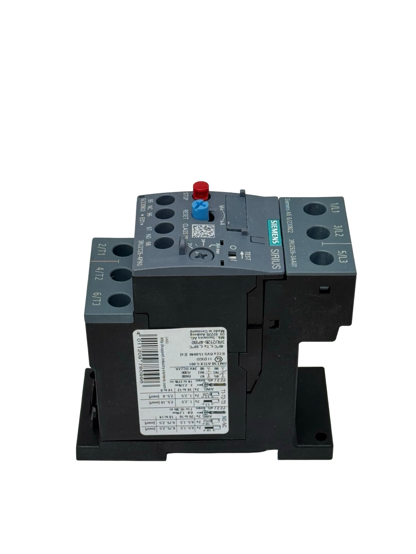 Siemens 3RU2126-4PB0 Motorschutzrelais 4-6,3A SIRIUS Überlastrelais