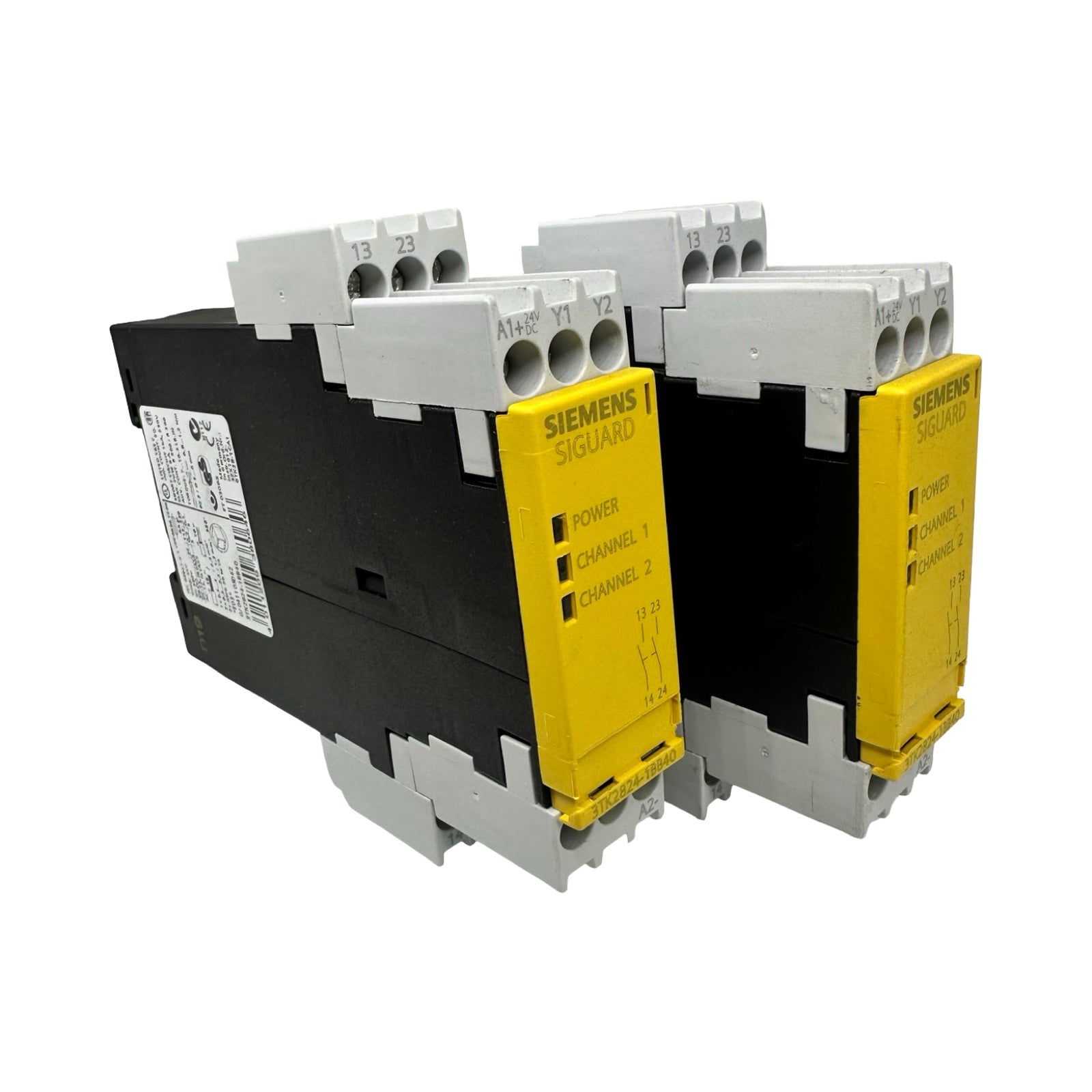 2x Siemens Siguard 3TK2824-1BB40 Sicherheitsrelais 24V DC Not-Aus Relais